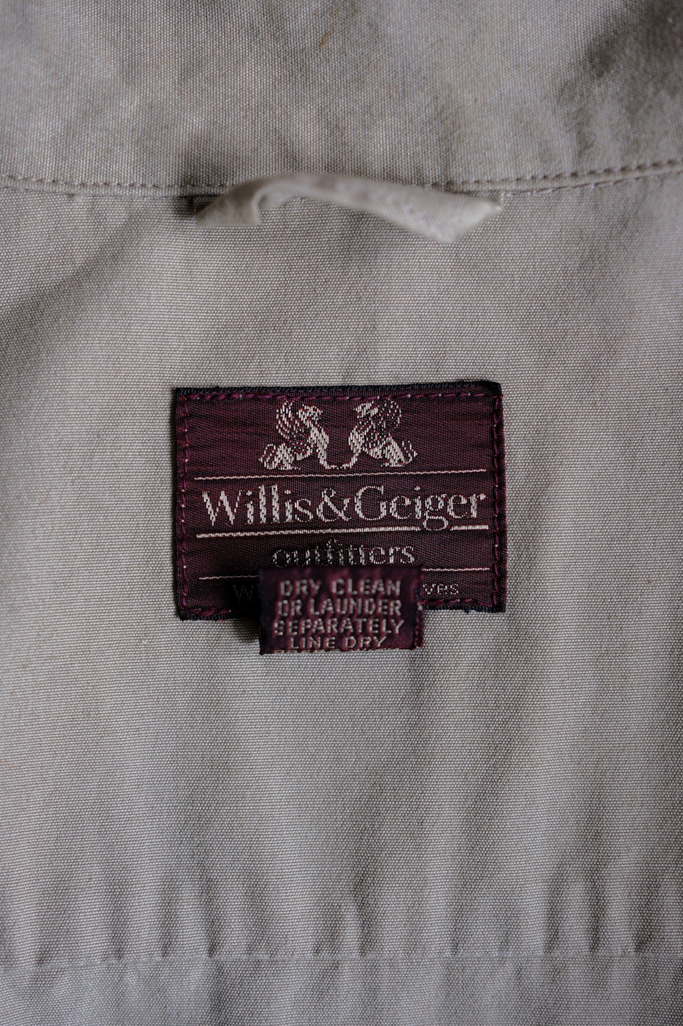 【~80's】Vintage Willis&Geiger Bush Poplin Hemingway Jacket Size.42 "Made in U.S.A."