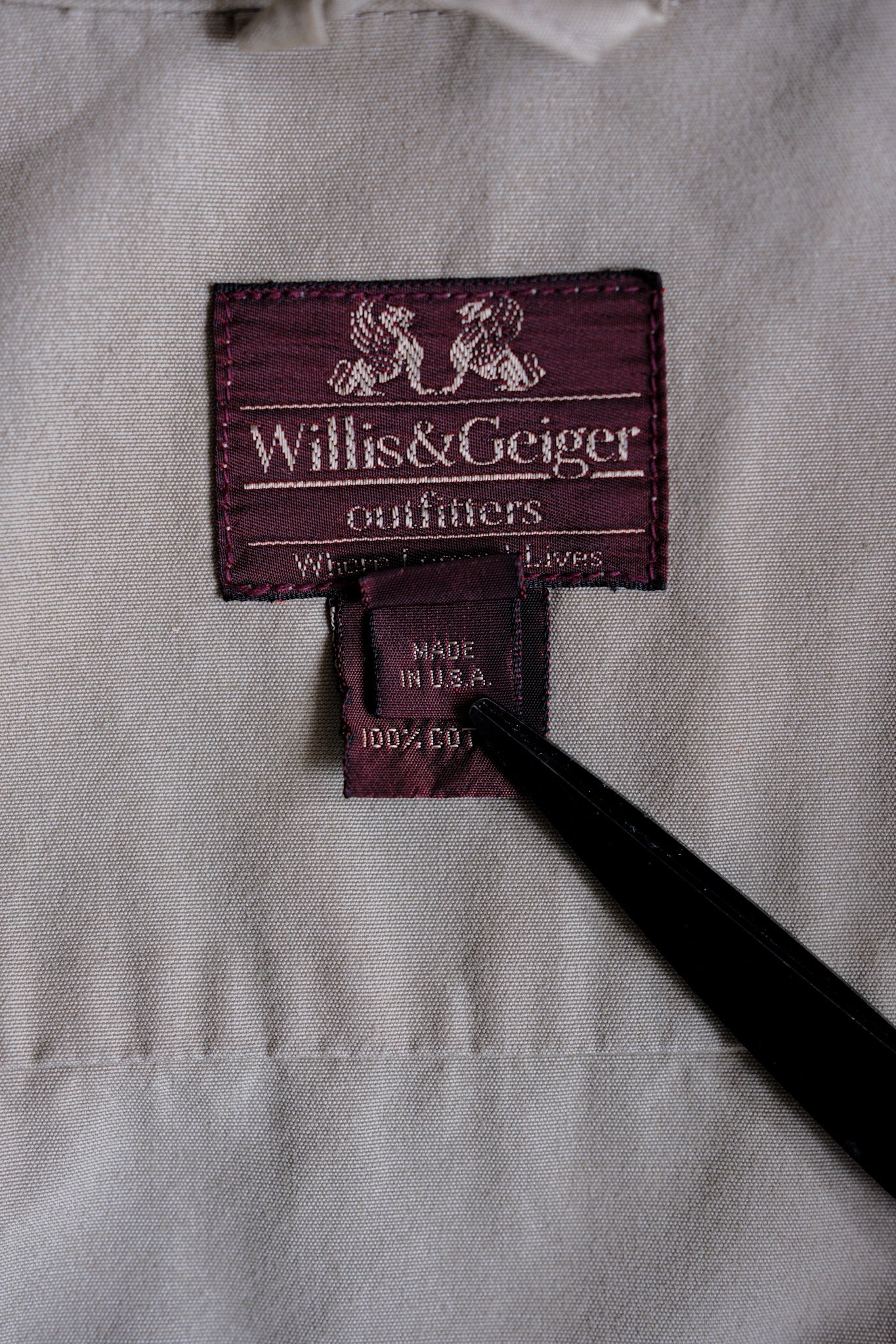 【~80's】Vintage Willis&Geiger Bush Poplin Hemingway Jacket Size.42 "Made in U.S.A."