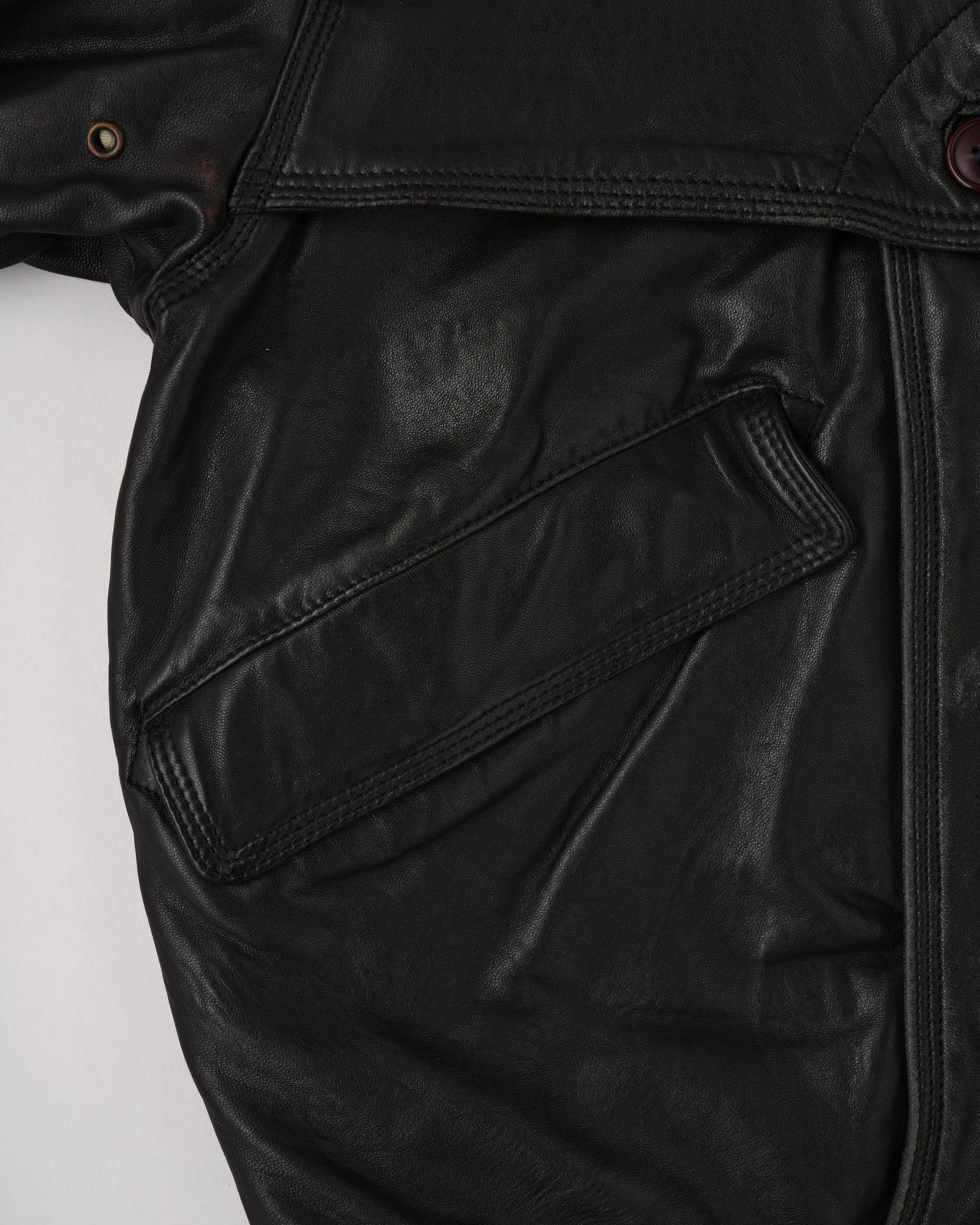 【~70’s】Old GUCCI Black Leather Blouson Size.50