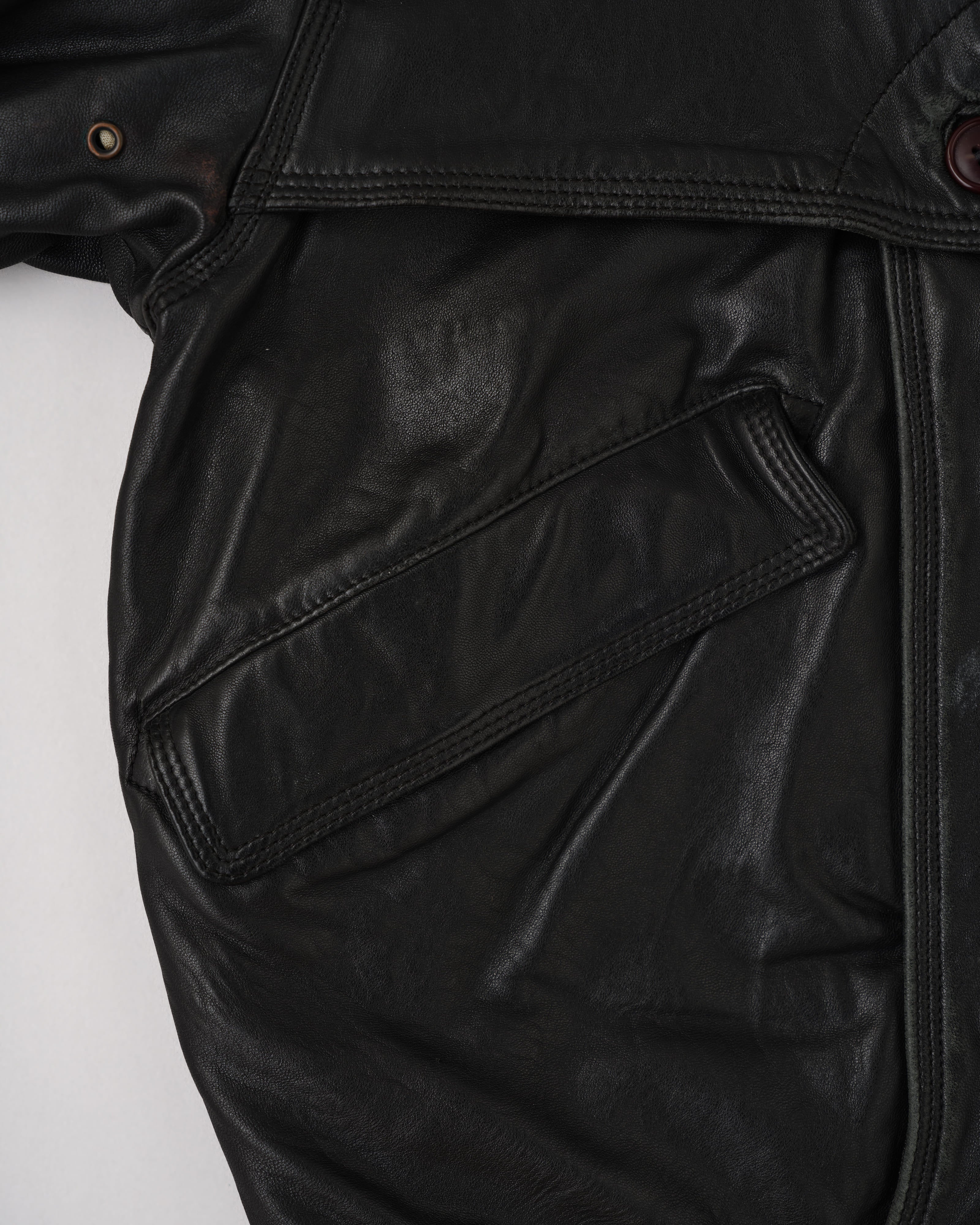 [~ 70's] Vieux Blouson en cuir noir GUCCI Taille.50