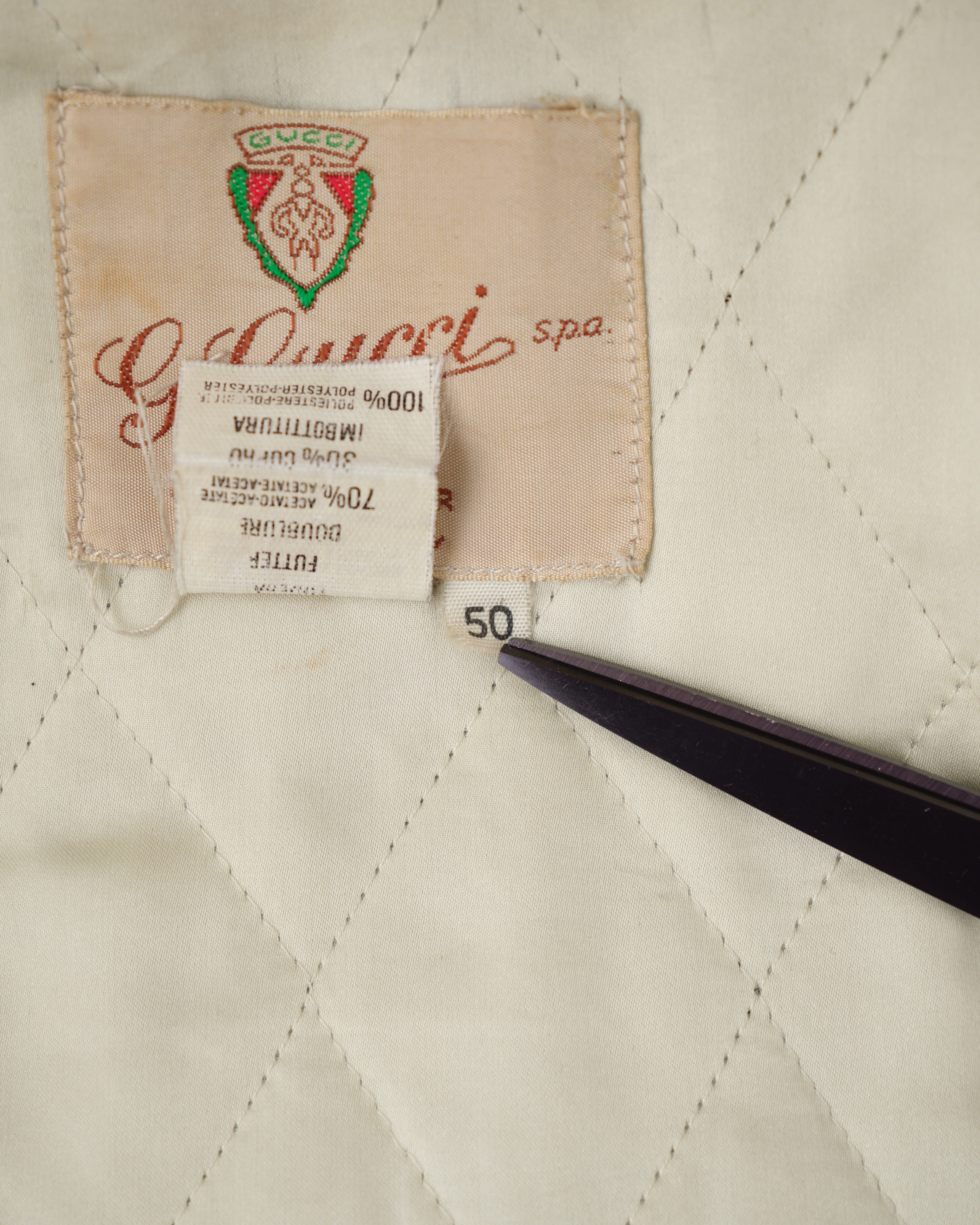 [~ 70's] Vieux Blouson en cuir noir GUCCI Taille.50