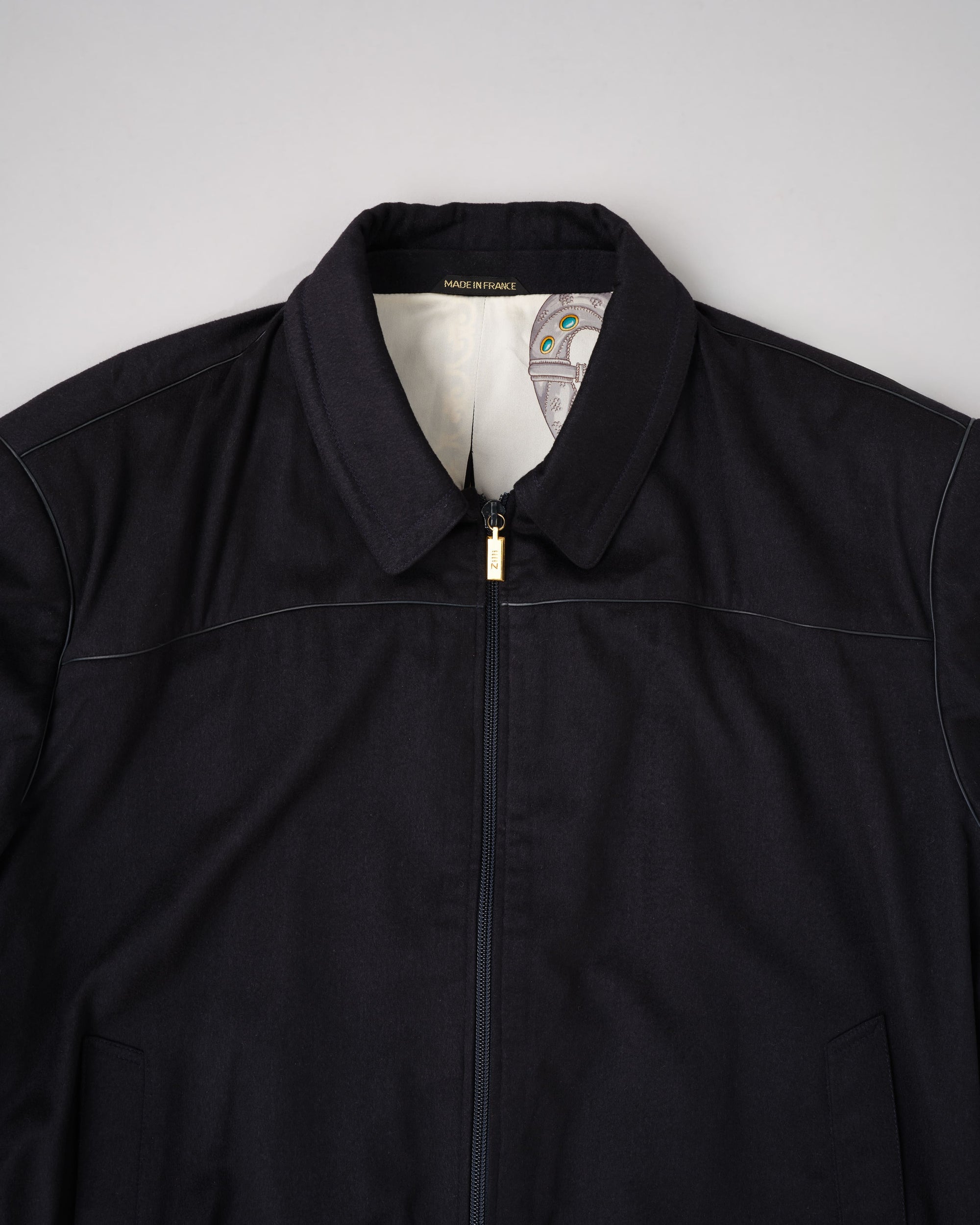 ［~90's］Old ZILLI Cashmere Silk Zip Up Blouson Size.54