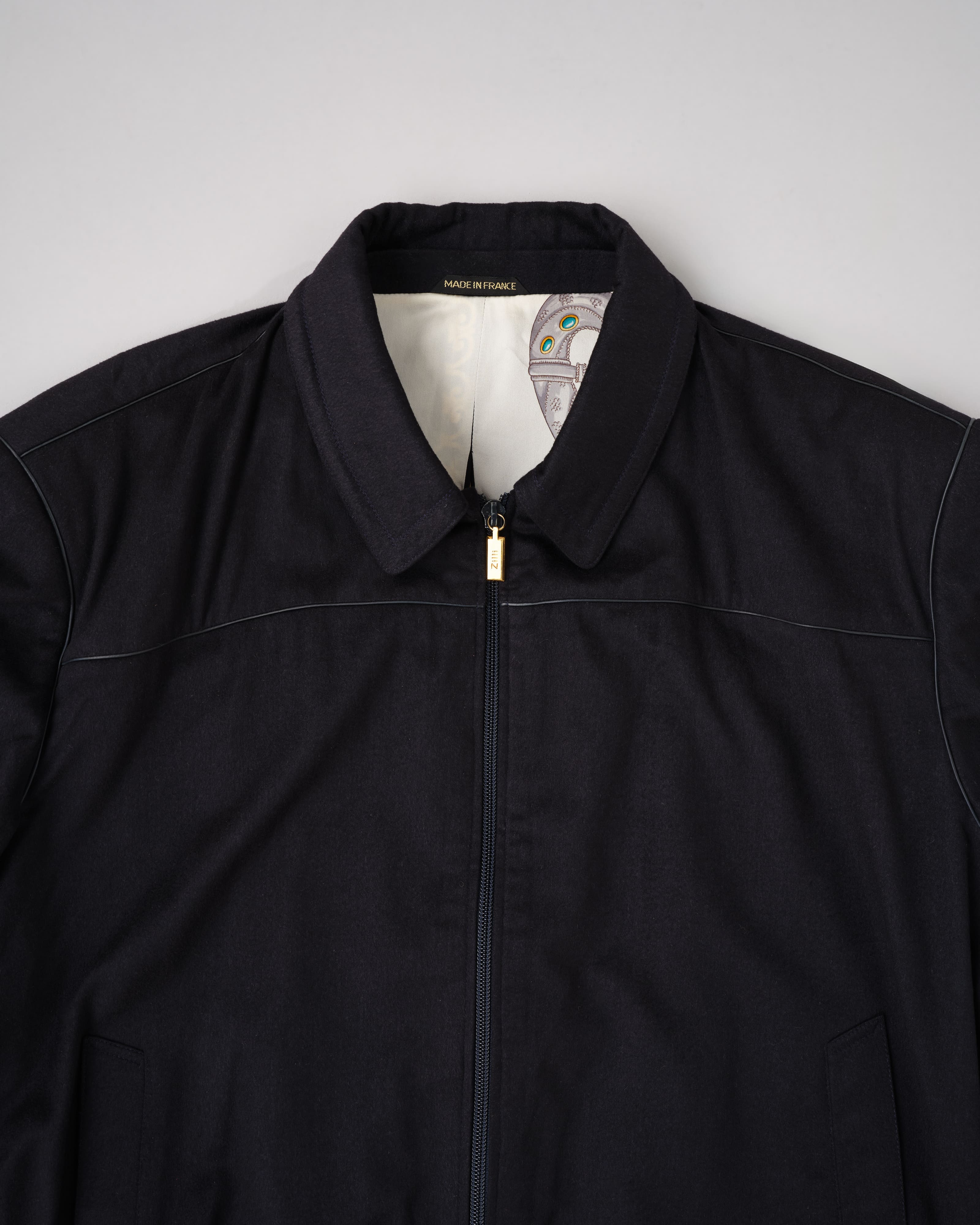 【~90's】Old ZILLI Cashmere Silk Zip Up Blouson Size.54