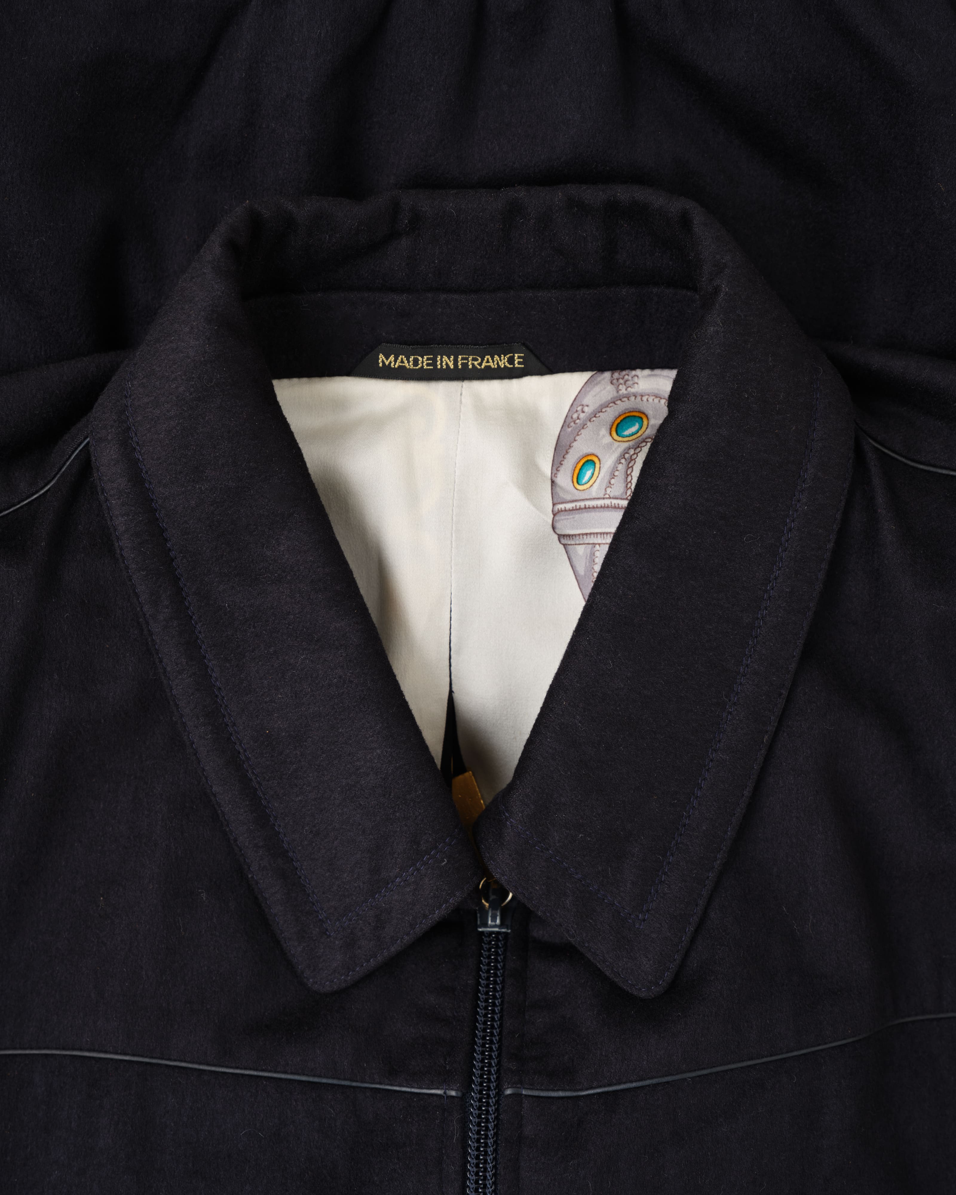 【~90's】Old ZILLI Cashmere Silk Zip Up Blouson Size.54