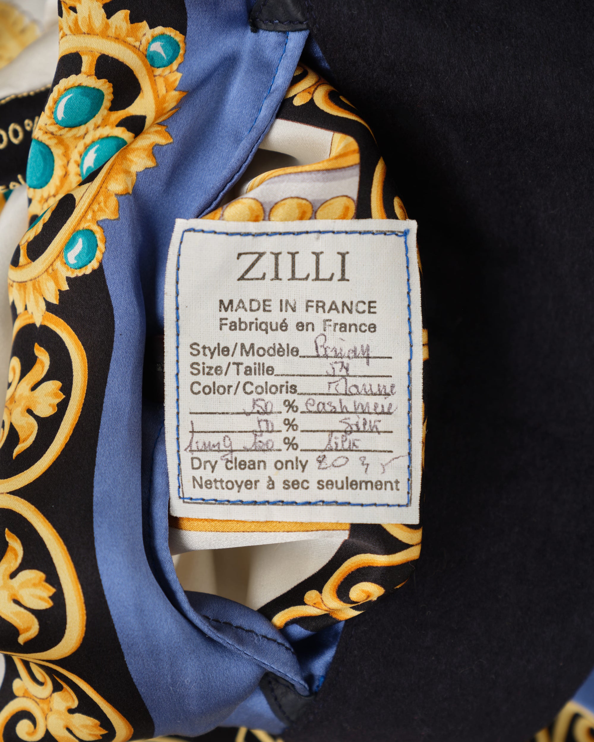 ［~90's］Old ZILLI Cashmere Silk Zip Up Blouson Size.54