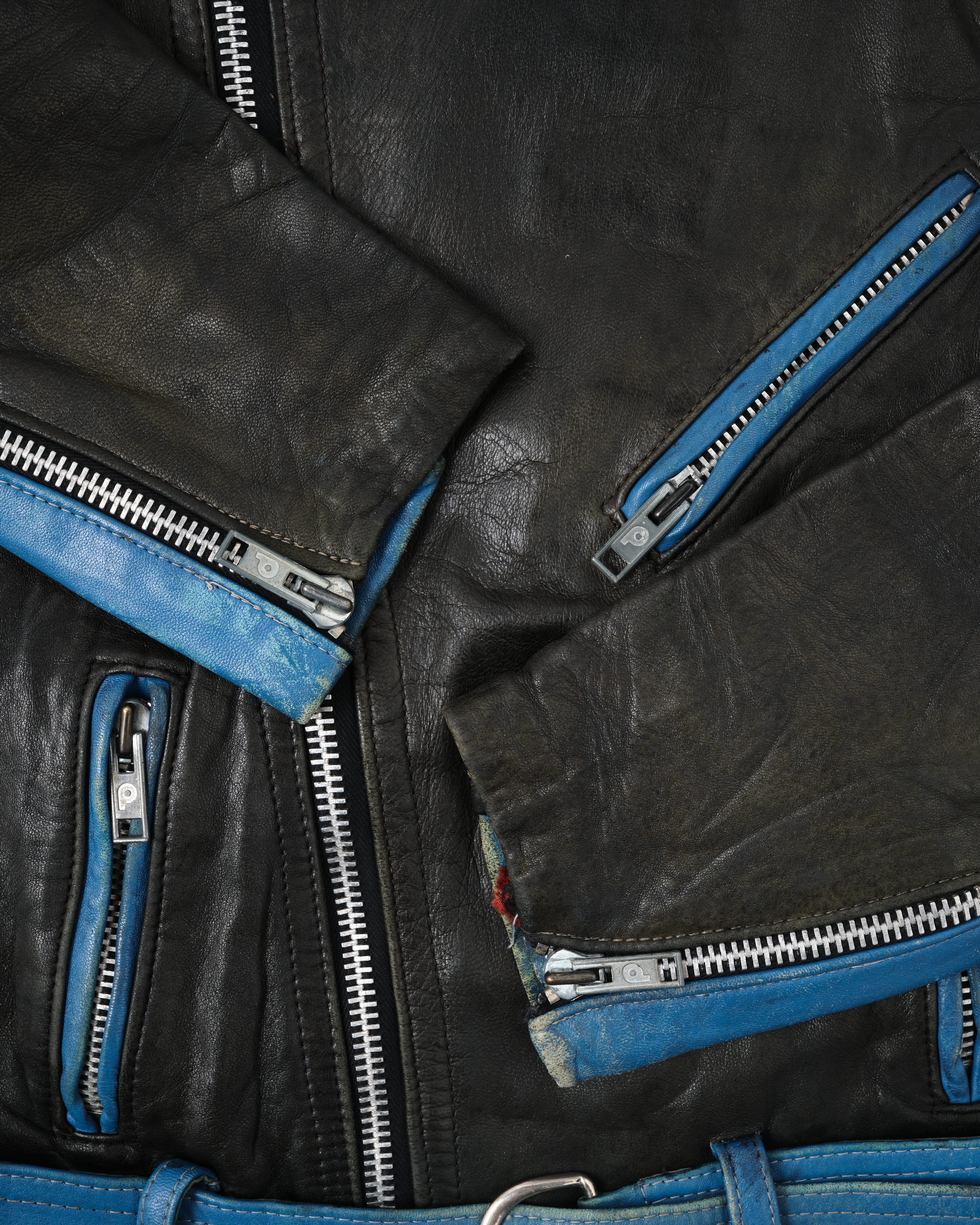 b*r様 60s Deja Vu ジャケット サイケデリック ヴィンテージ モッ 60's］French Vintage Switching Color Leather Riders Jacket Size.48