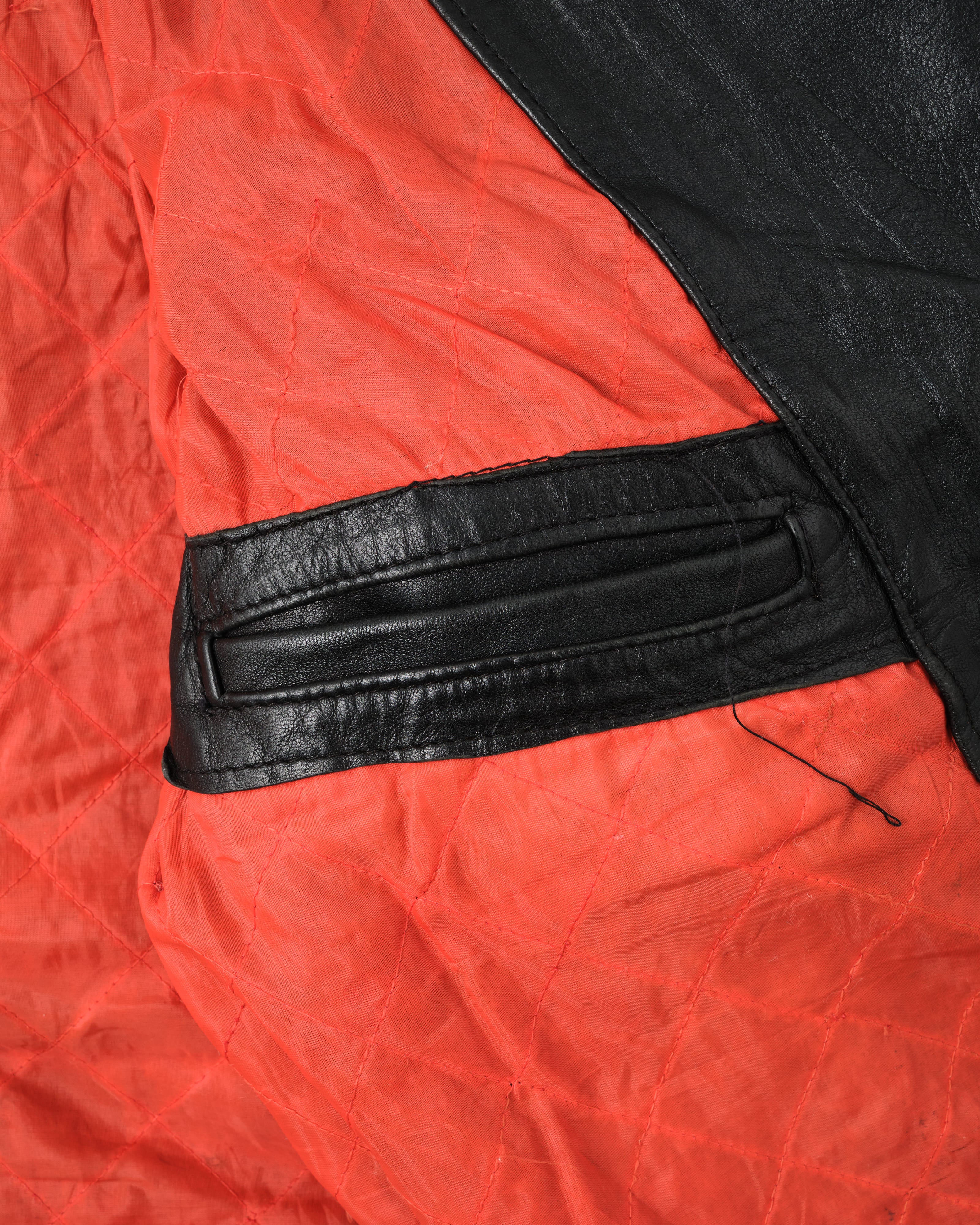60's］French Vintage Switching Color Leather Riders Jacket Size.48