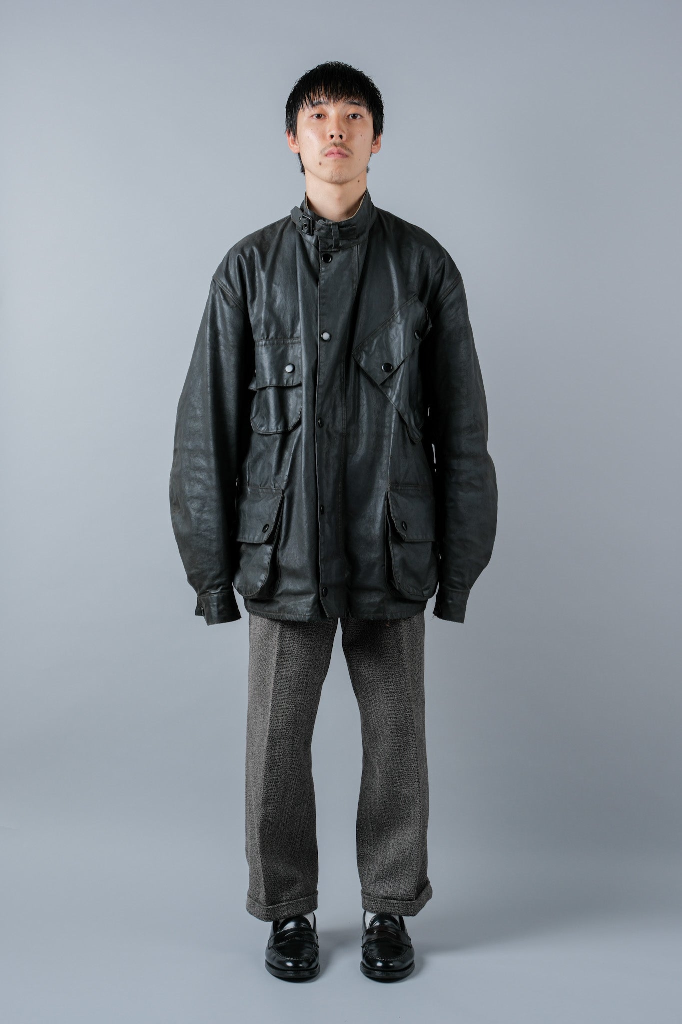 ［~70's］Vintage Barbour Waxed Cotton Jacket 1 Crest "International Suit" "Gold Label" "Unusual Lining"