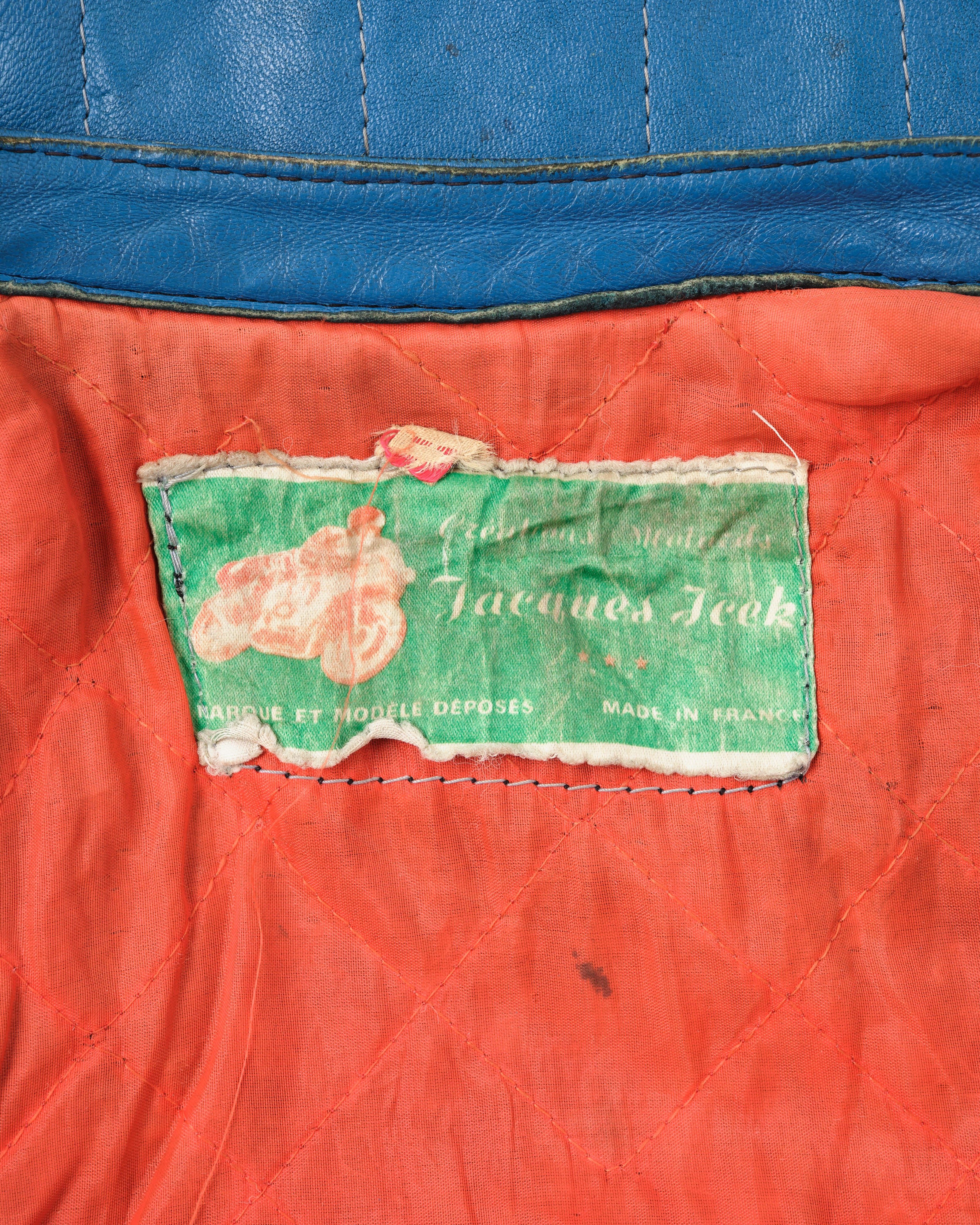 60's］French Vintage Switching Color Leather Riders Jacket Size.48