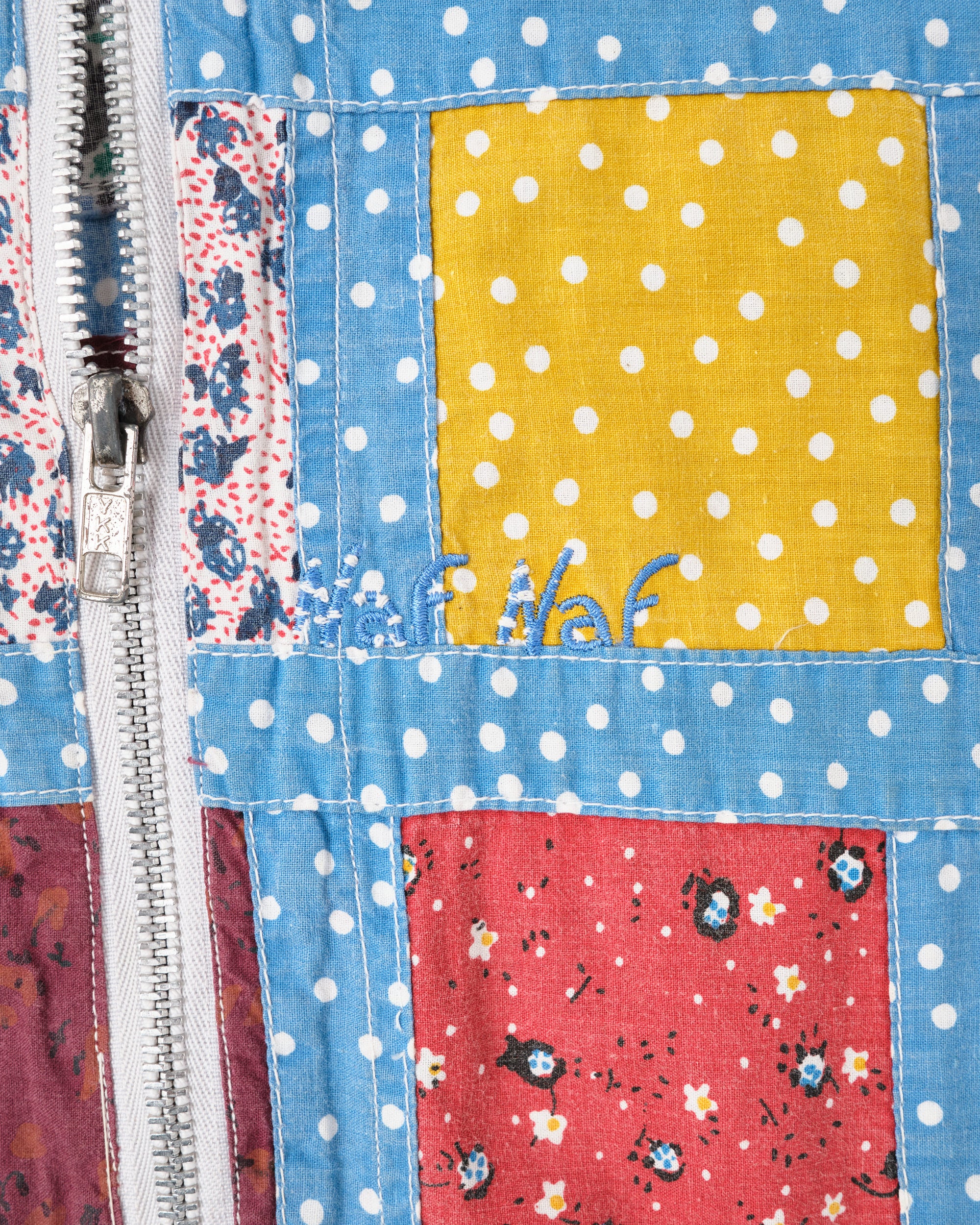 ［~90’s］Old NAF NAF Various Patterned Patchwork Zip Up Hooded Jacket