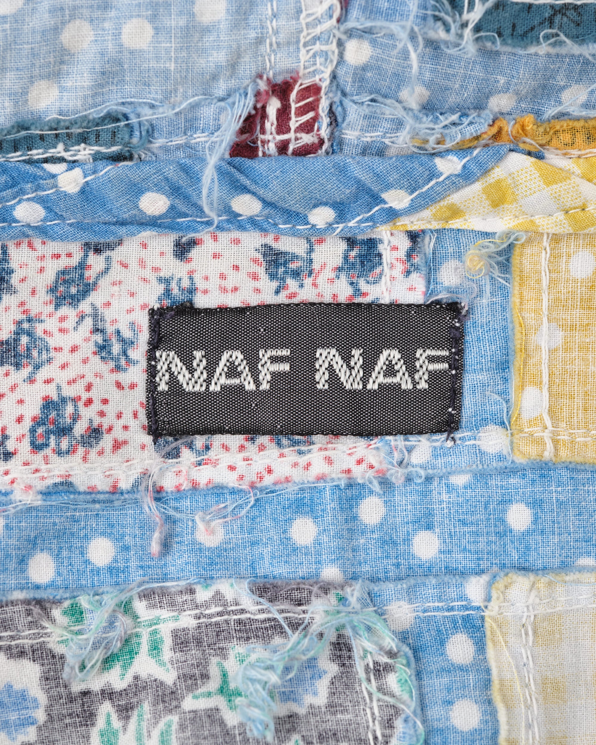 ［~90’s］Old NAF NAF Various Patterned Patchwork Zip Up Hooded Jacket