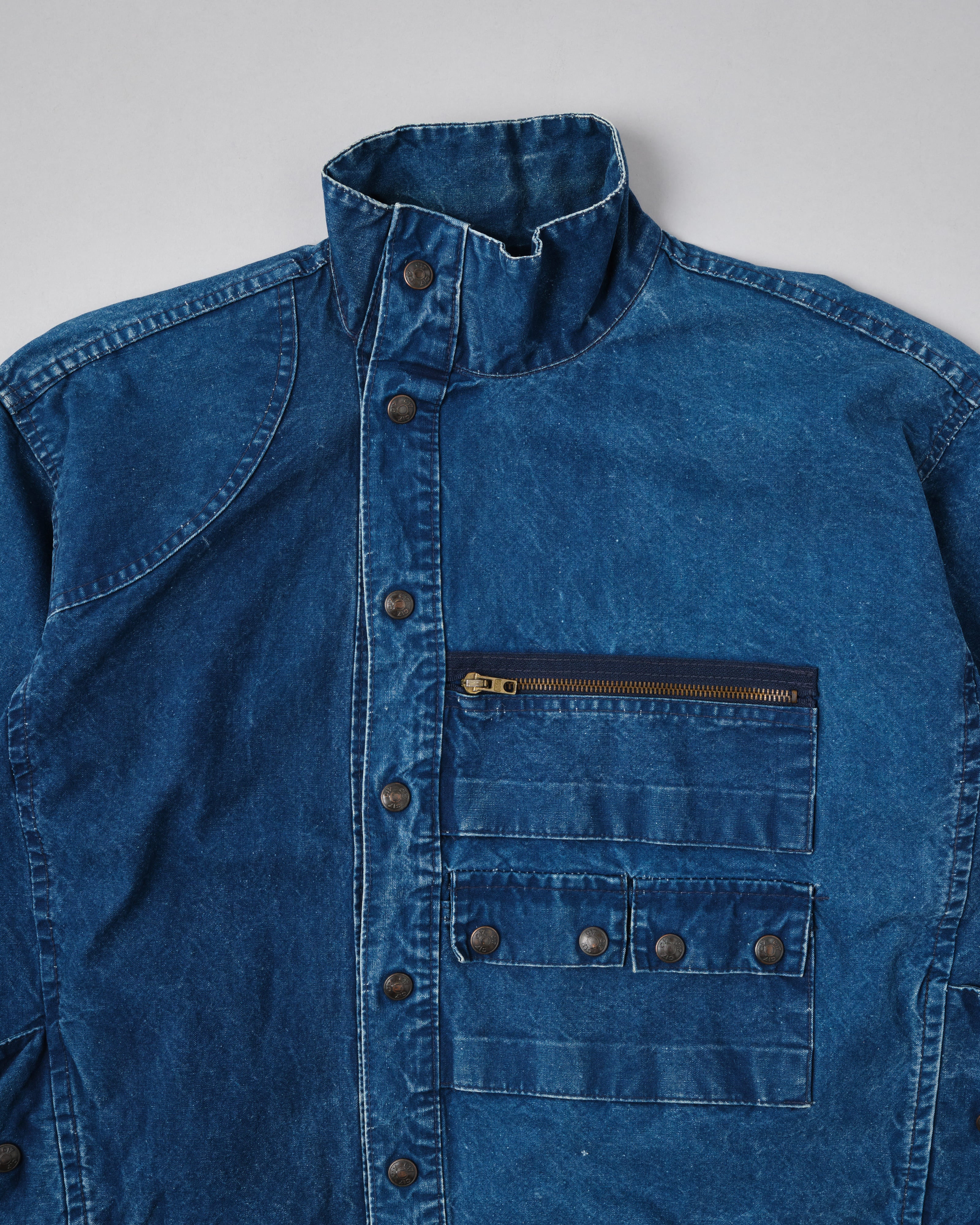 [~ 70's] Veste en coton bleu indigo en coton bleu indigo en coton bleu indigo
