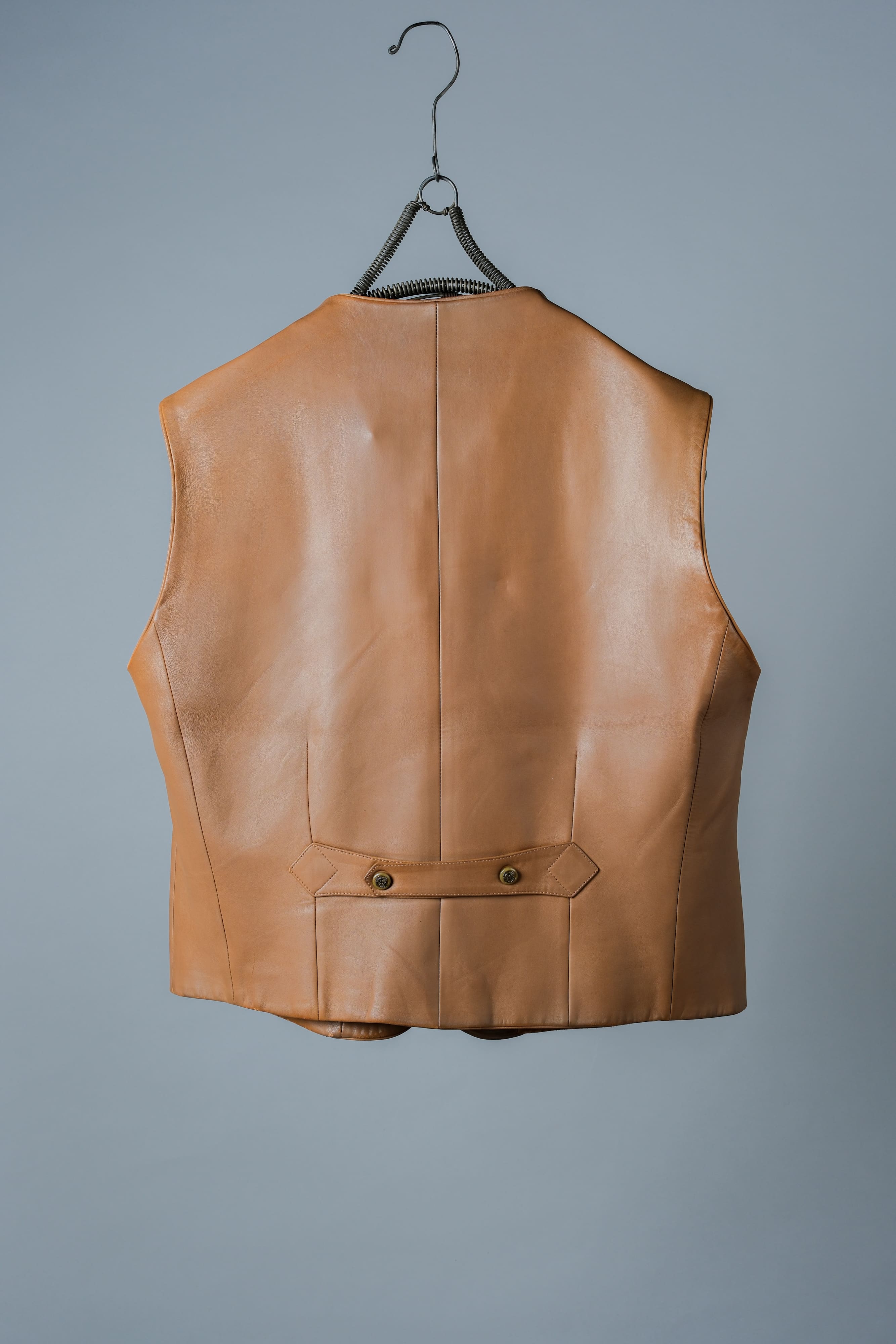 [~ 00's] Old Arnys Paris Lambskin Leather Gilet Size.54 "Bordé"