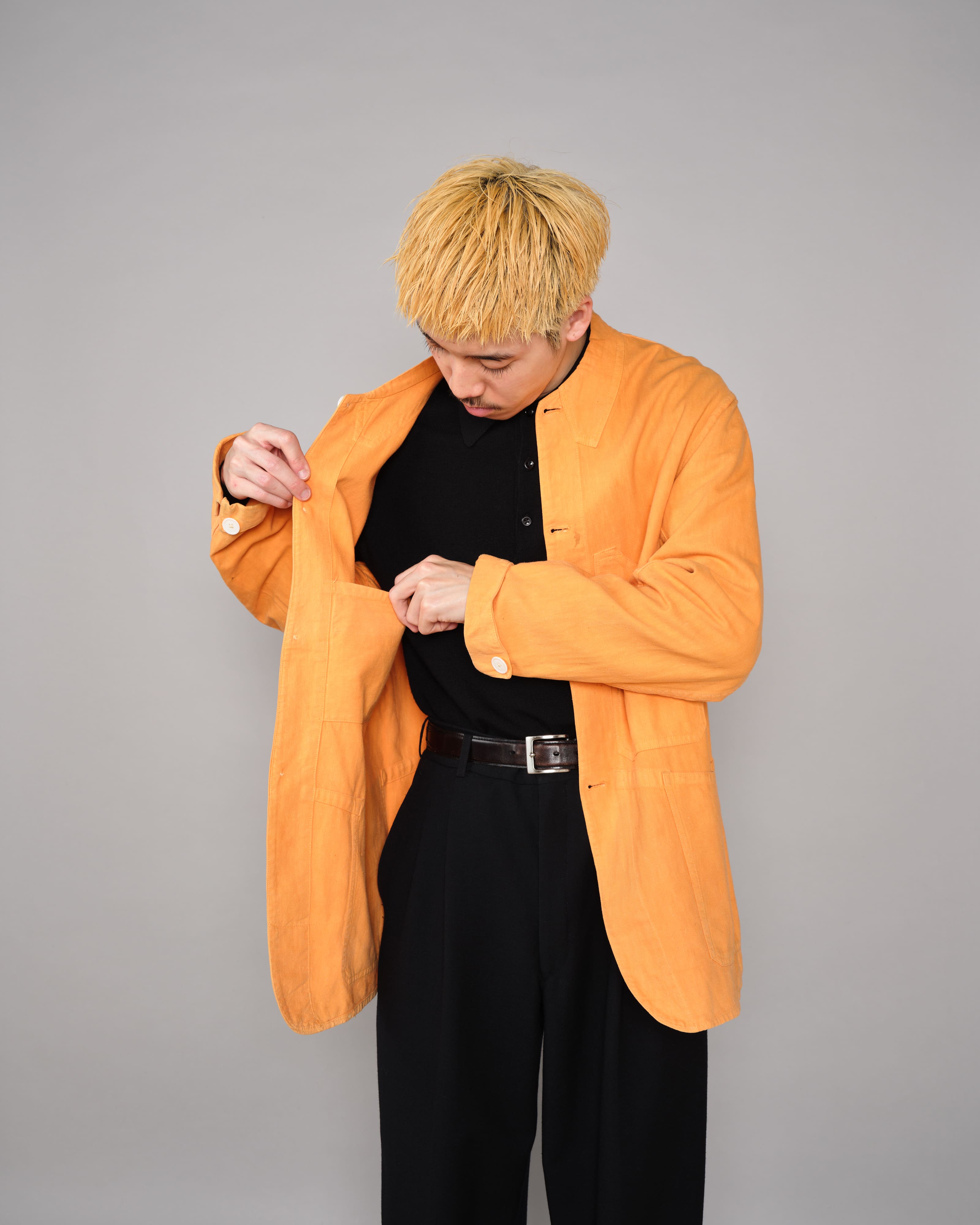 【~30's】British Vintage Orange Cotton Drill Work Jacket