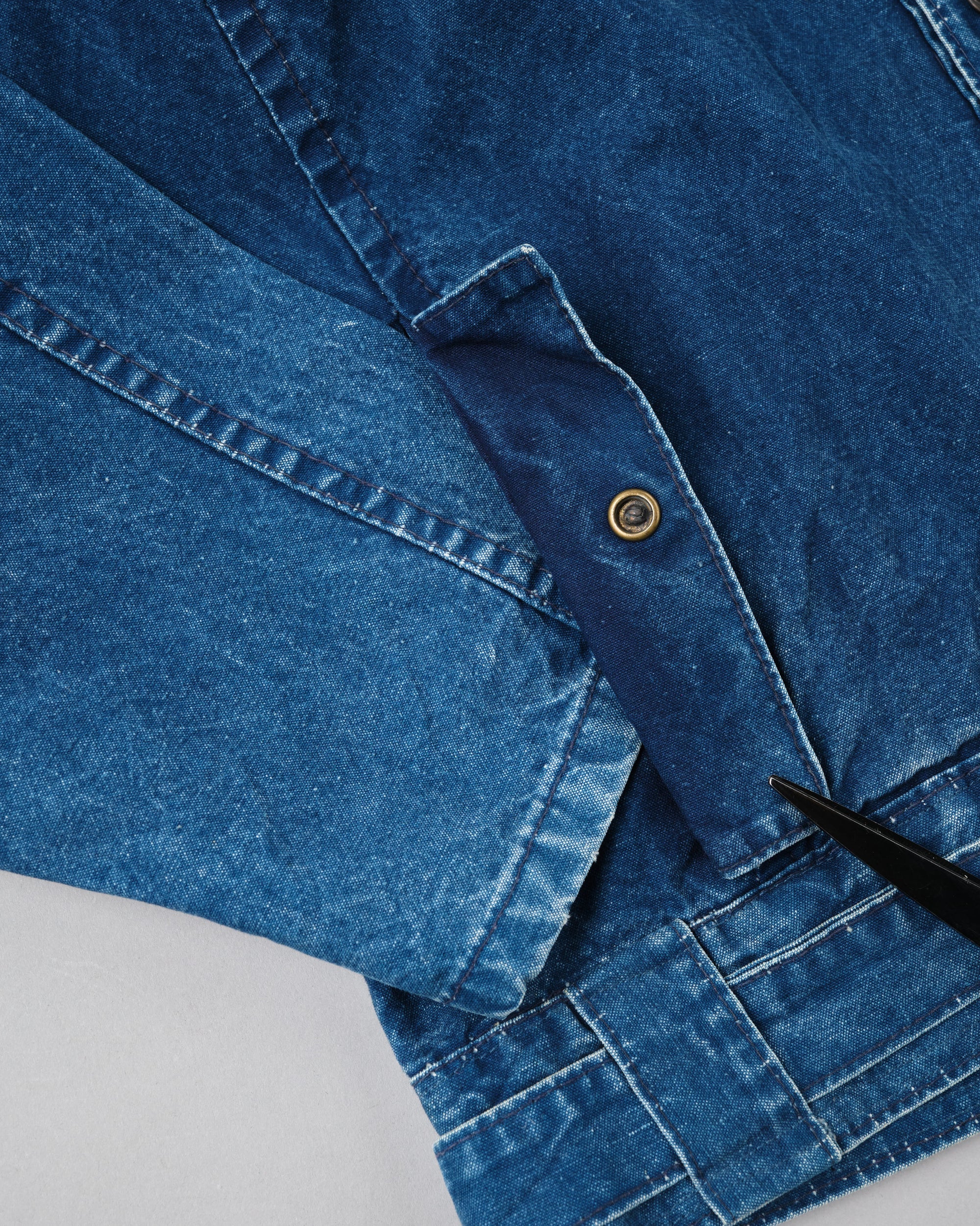 ［~70’s］French Vintage Deformed Design Indigo Blue Cotton Jacket