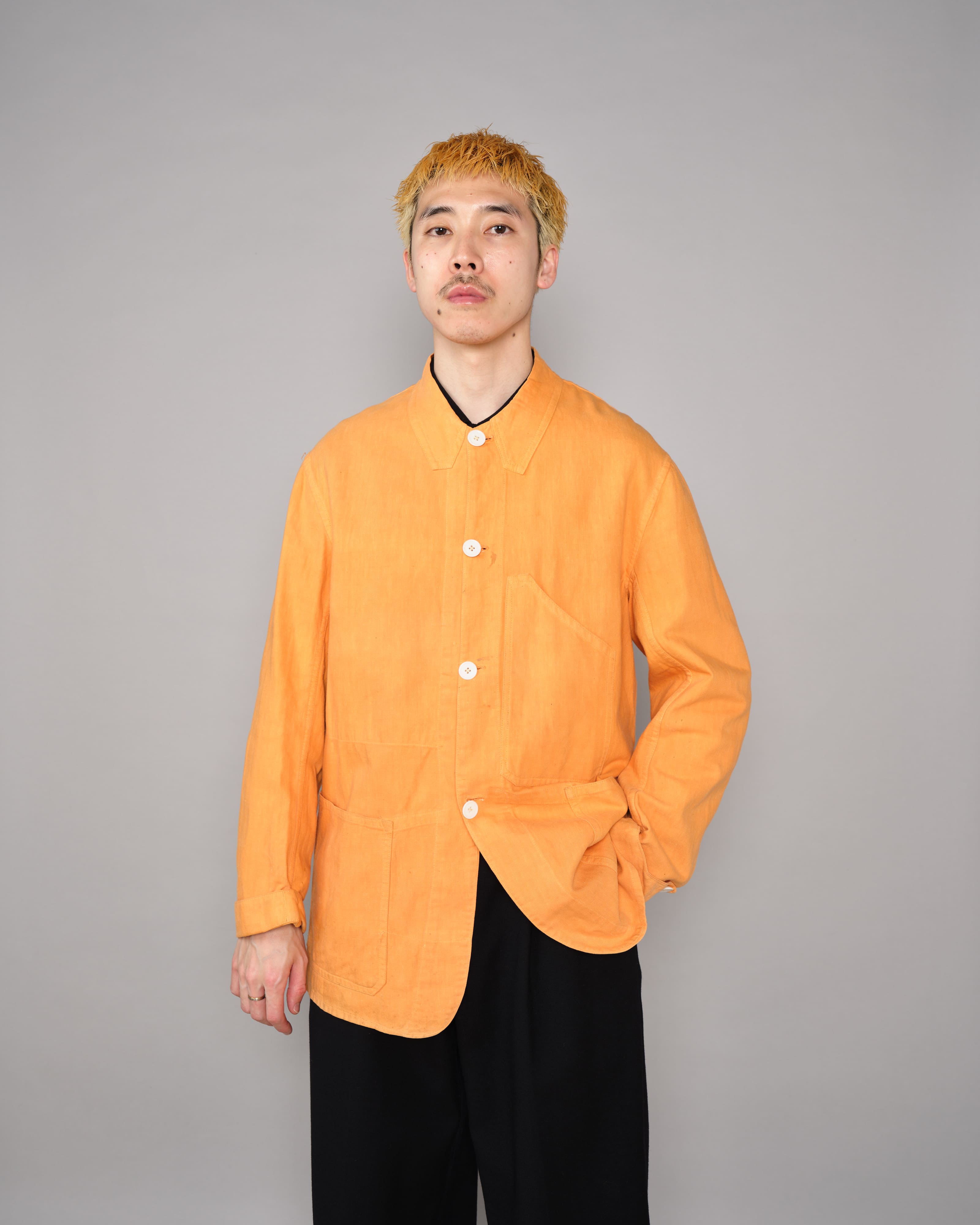 【~30's】British Vintage Orange Cotton Drill Work Jacket