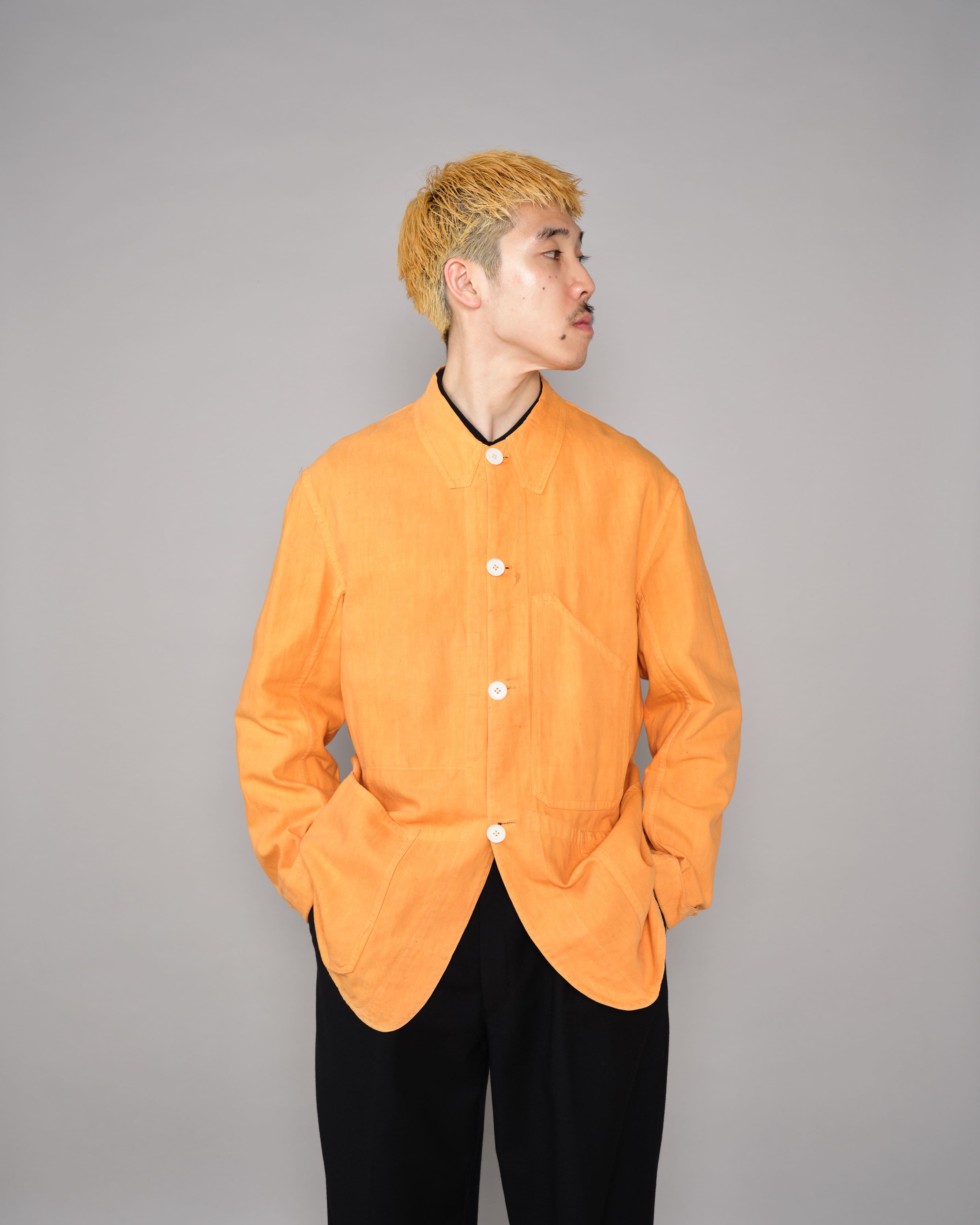 【~30's】British Vintage Orange Cotton Drill Work Jacket