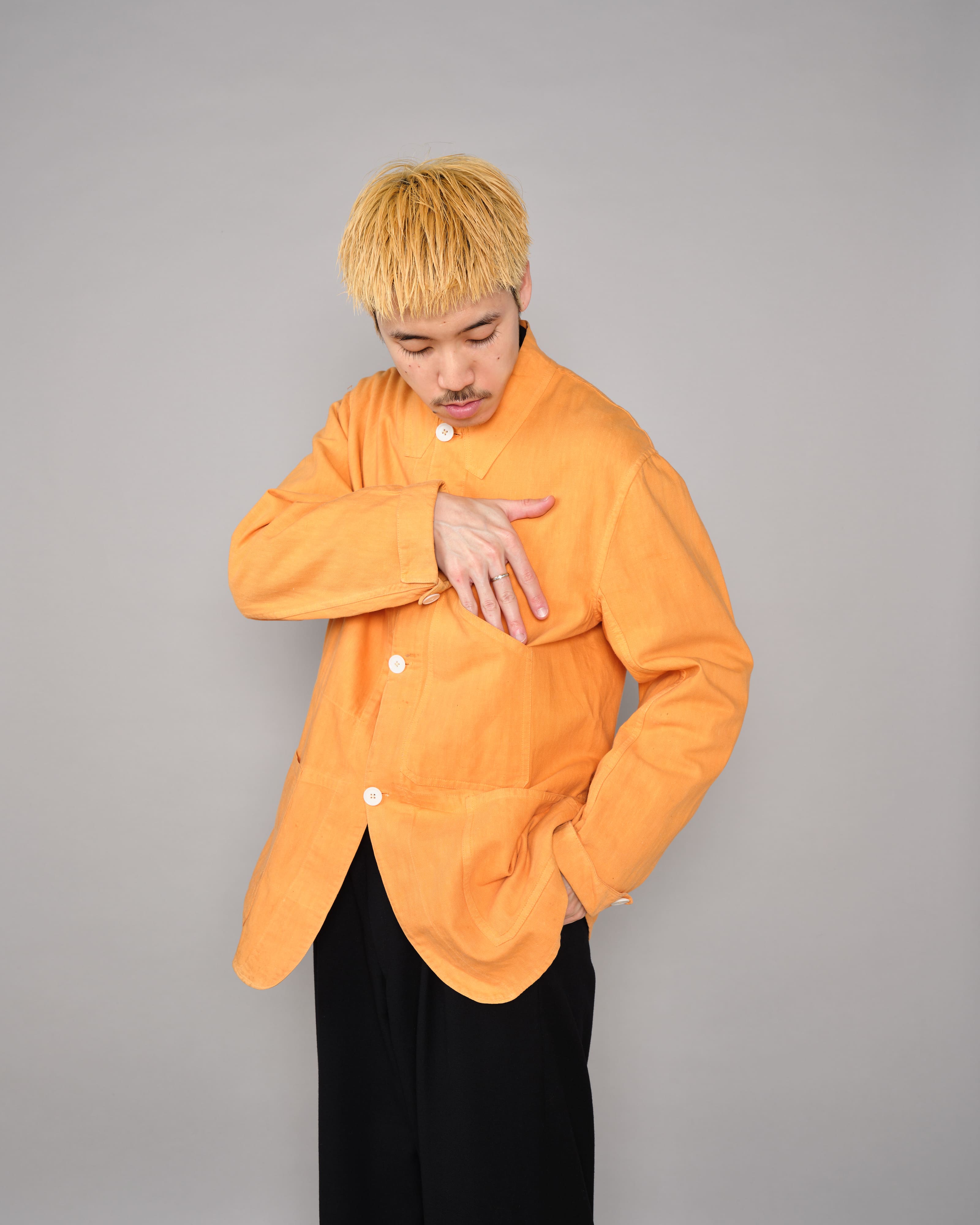 【~30's】British Vintage Orange Cotton Drill Work Jacket