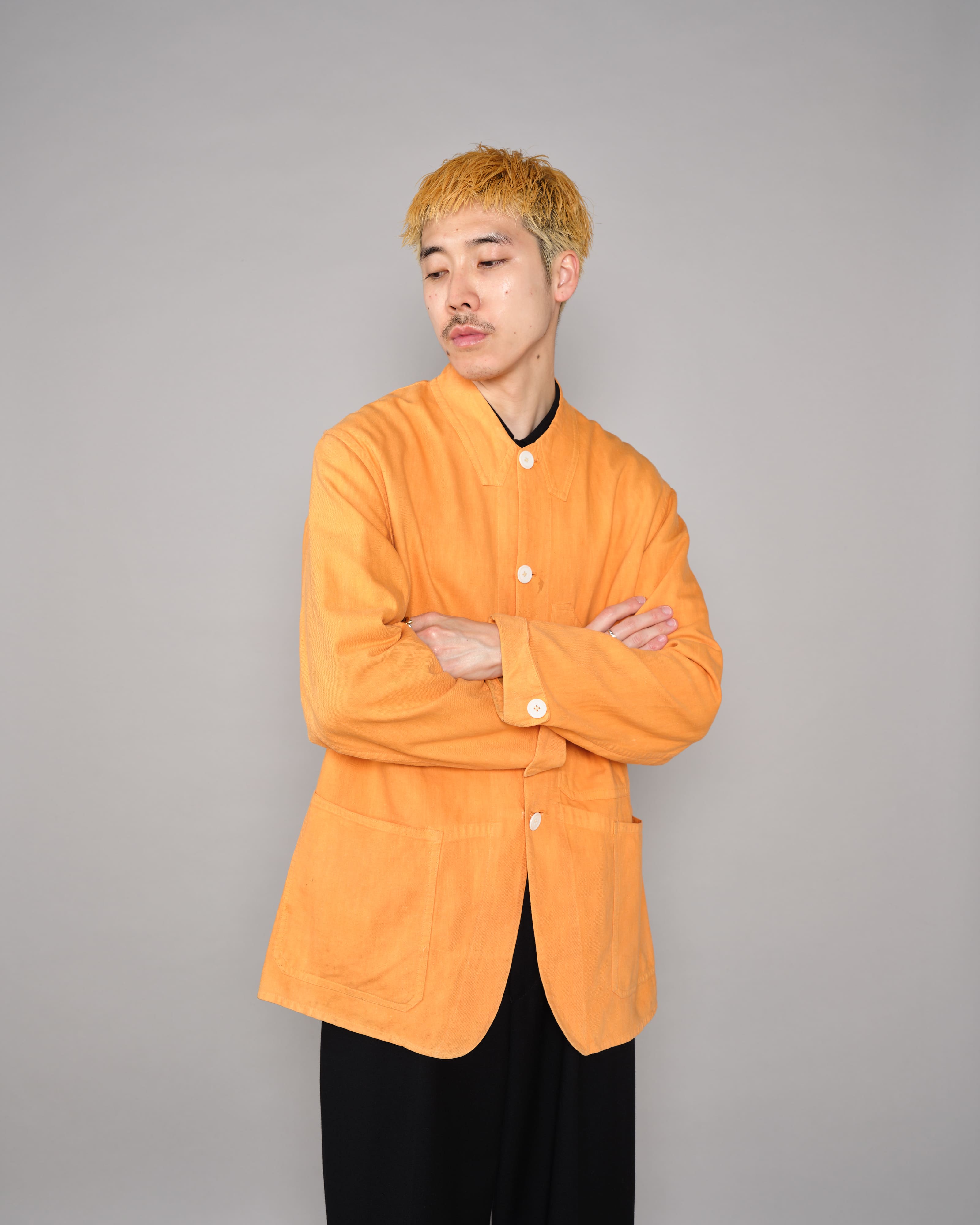 【~30's】British Vintage Orange Cotton Drill Work Jacket