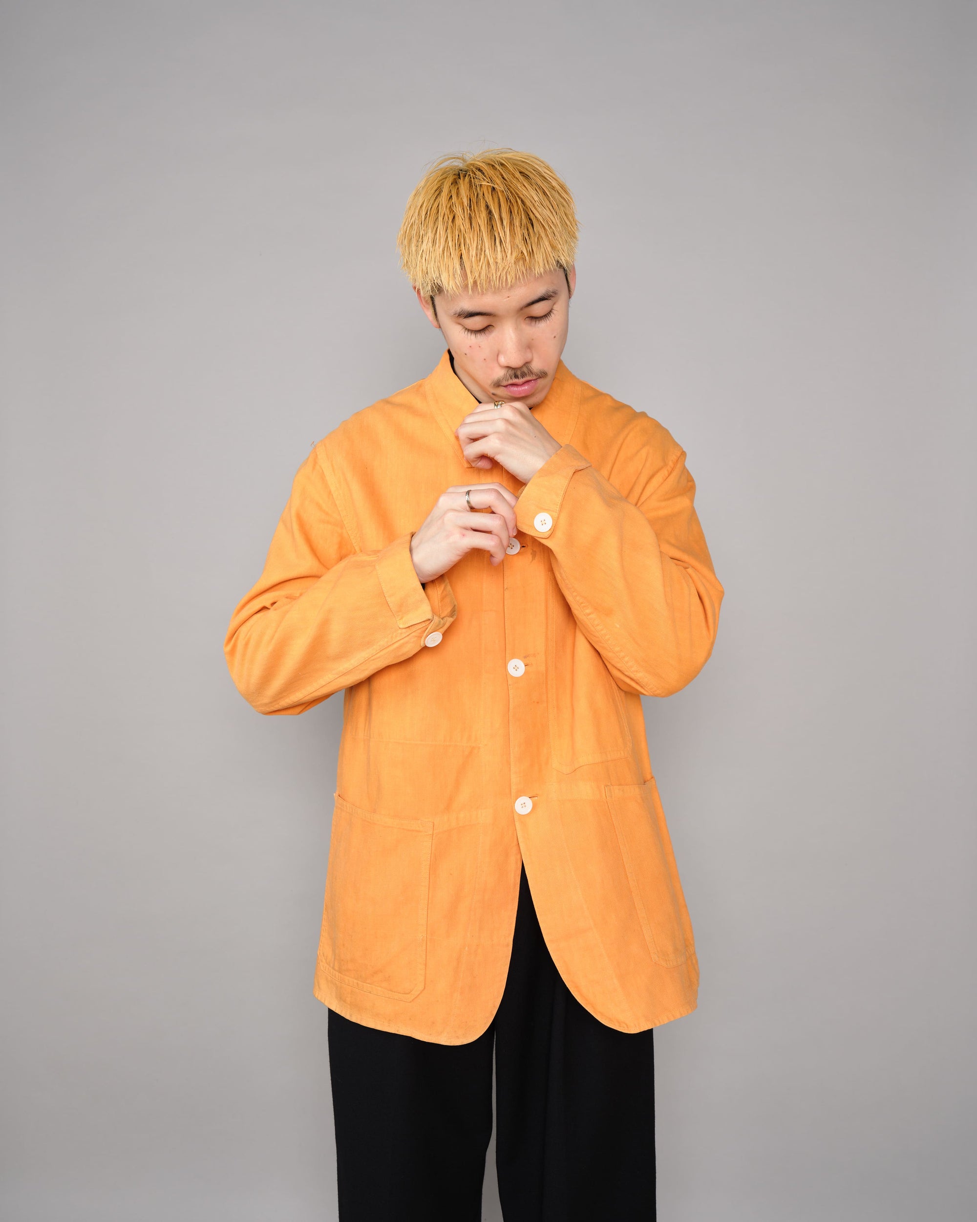 【~30's】British Vintage Orange Cotton Drill Work Jacket