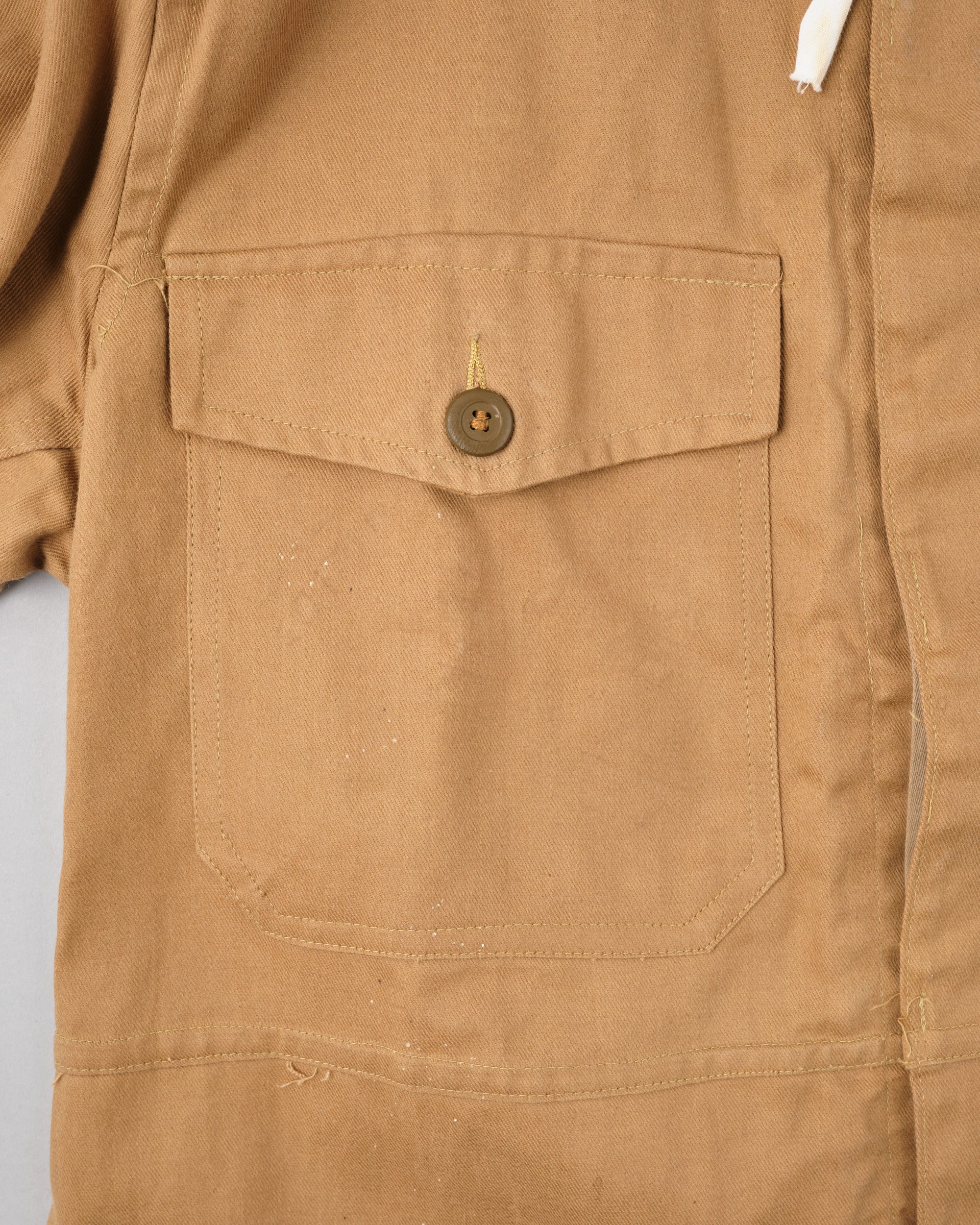 【~60's】British Vintage Khaki Drill Hooded Jacket Size.44 "MEKANEER" "Dead Stock"