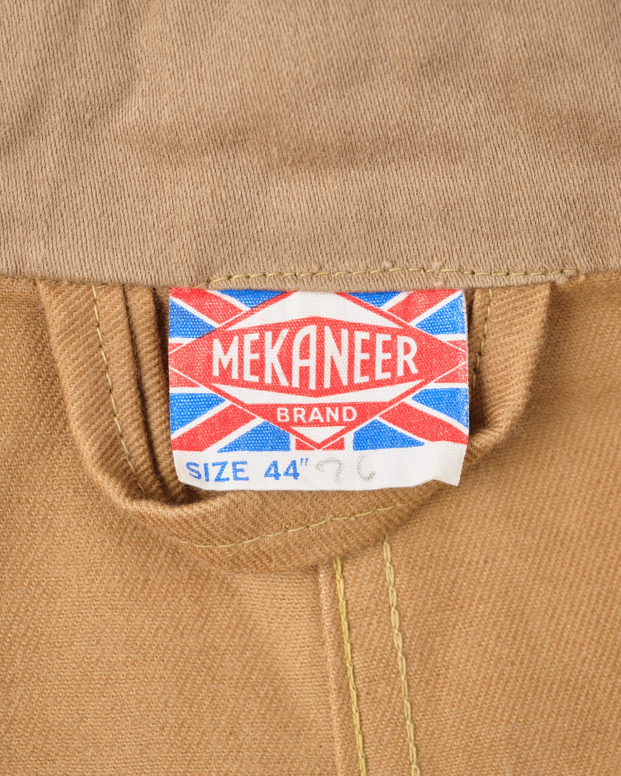 【~60's】British Vintage Khaki Drill Hooded Jacket Size.44 "MEKANEER" "Dead Stock"