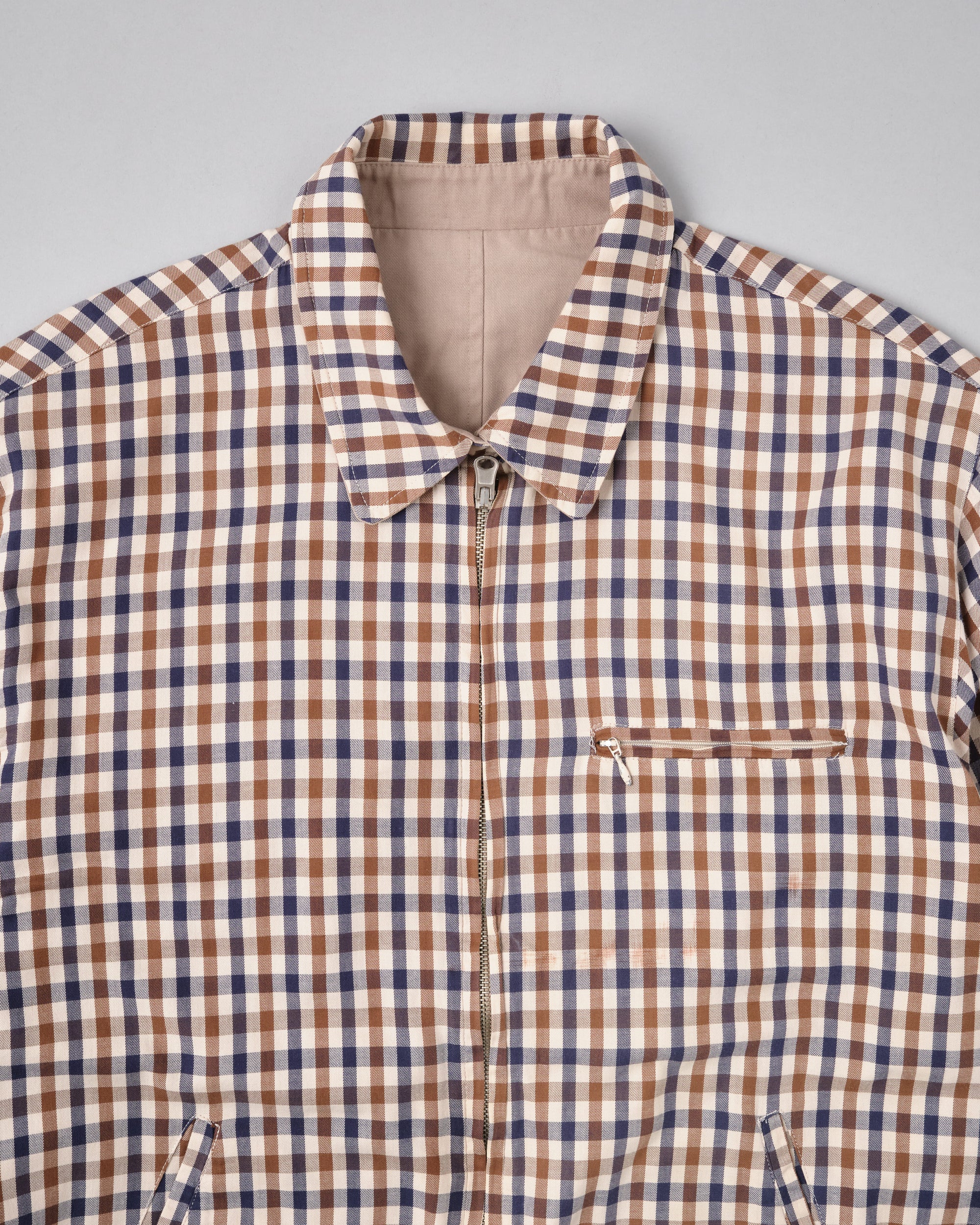 ［~00's］Old Aquascutum Club Check Reversible Harrington Jacket Size.M