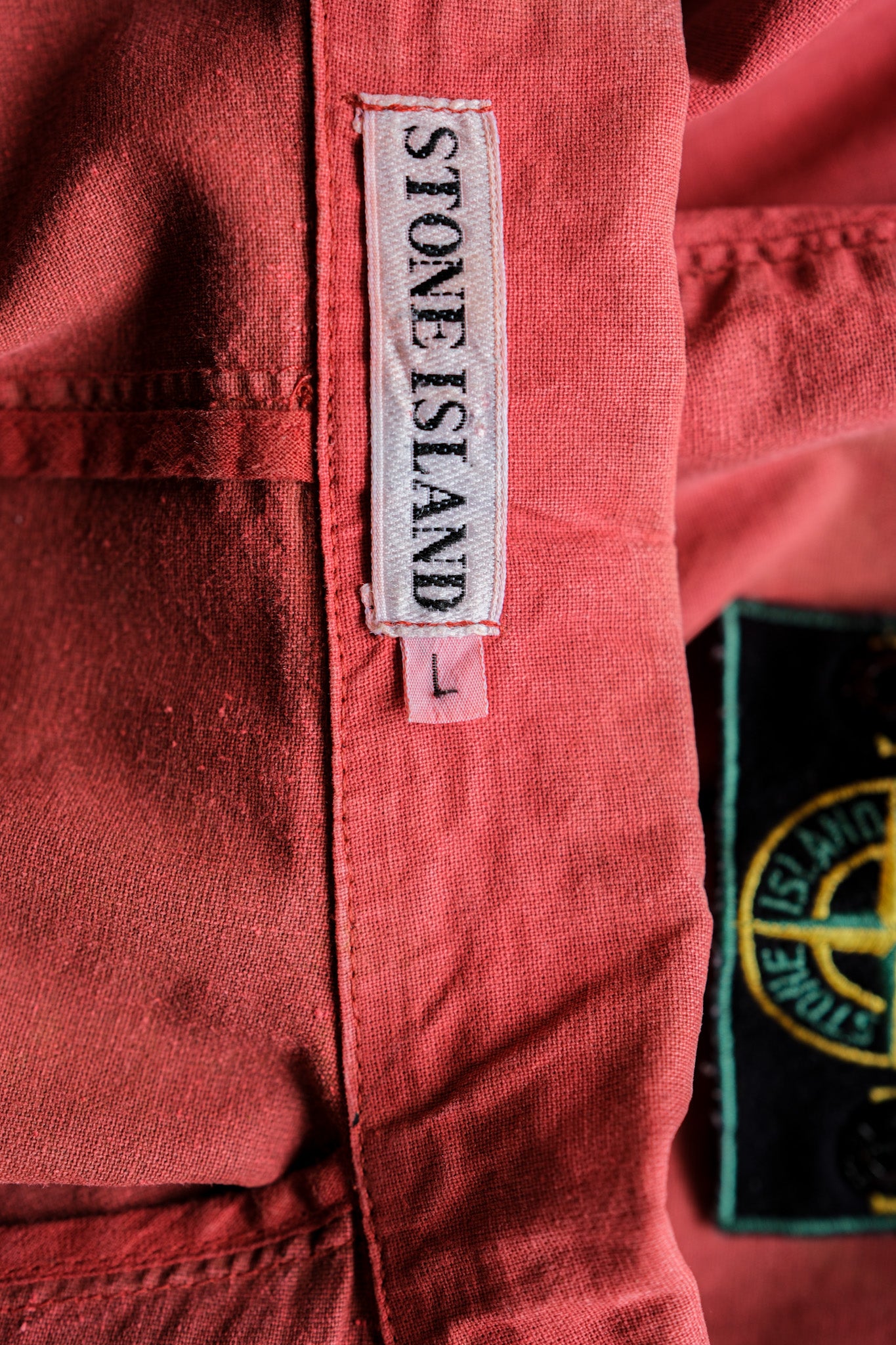 [94SS] Old Stone Island Garment Dyed Double Breasted Cotton Jacket Size.L "Green Edge"