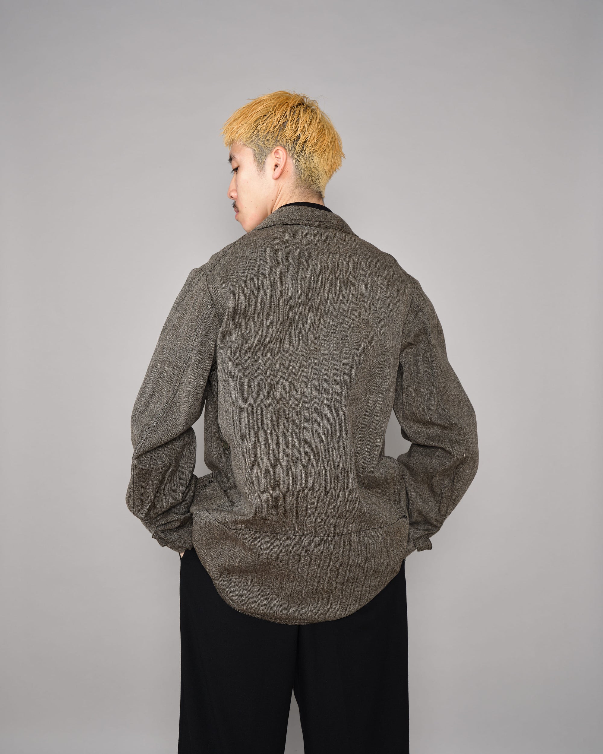 ［~30’s］French Vintage Salt & Pepper HBT Cotton Hunting Jacket