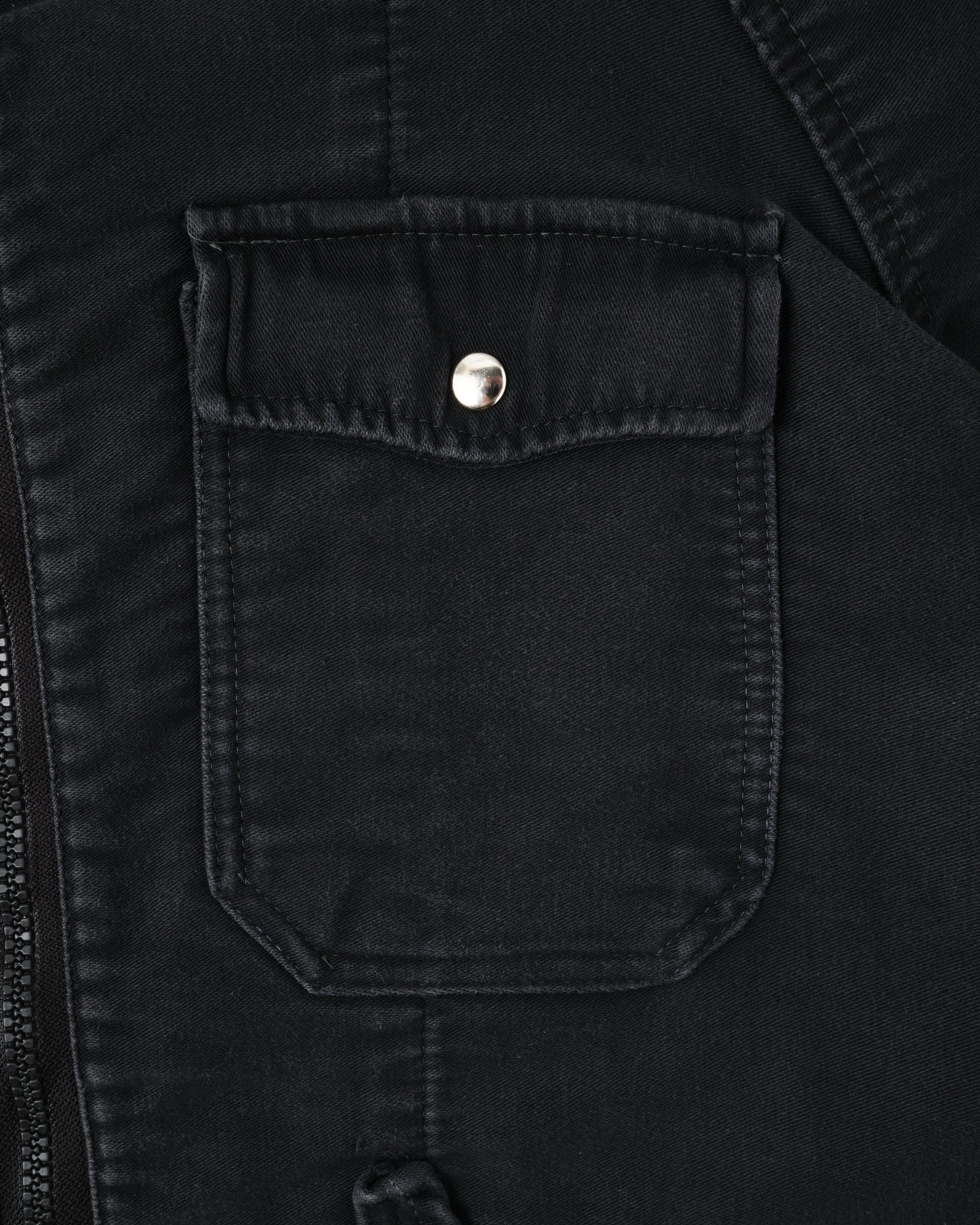 ［~70's］Europe Vintage Raglan Sleeve Black Moleskin Zip Up Jacket