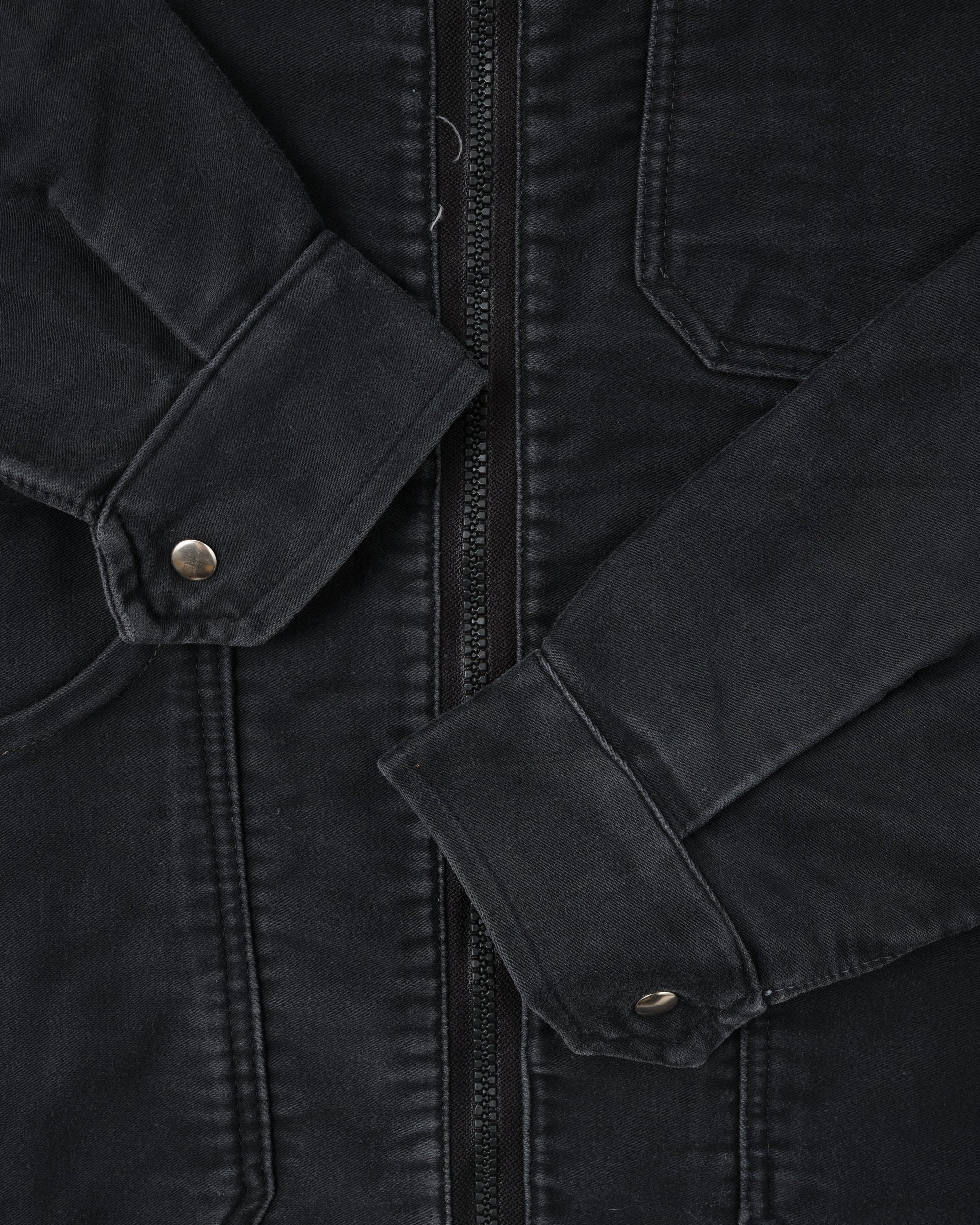 ［~70's］Europe Vintage Raglan Sleeve Black Moleskin Zip Up Jacket
