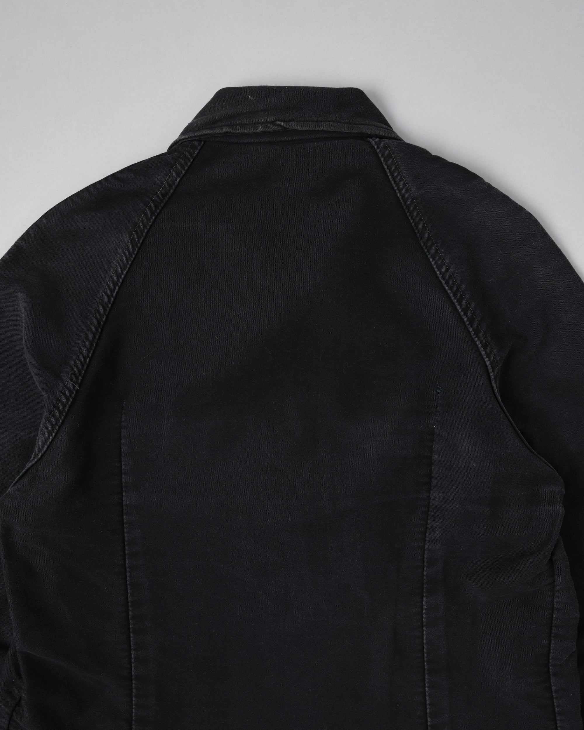 ［~70's］Europe Vintage Raglan Sleeve Black Moleskin Zip Up Jacket