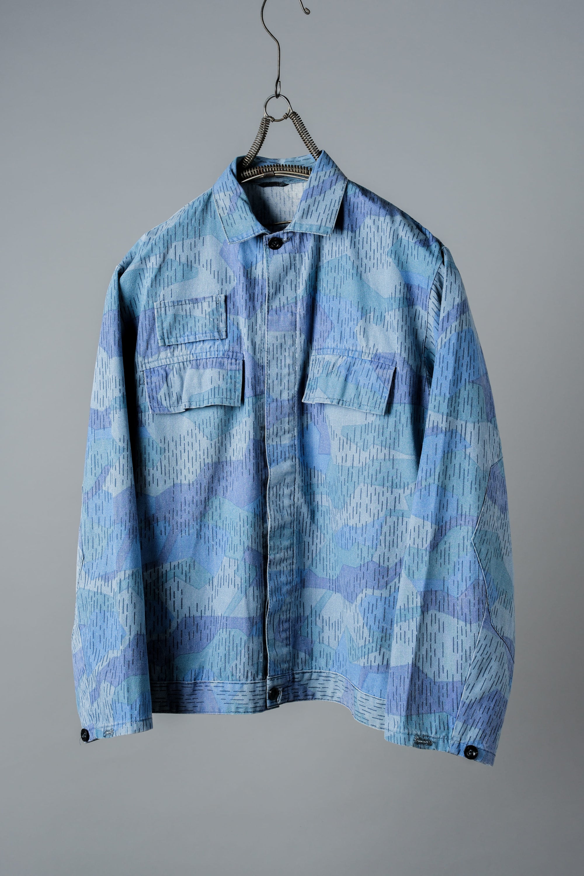 ［~80's］Czechoslovakian People's Militias & Fire Brigade Blue Splinter Pattern Camouflage Jacket