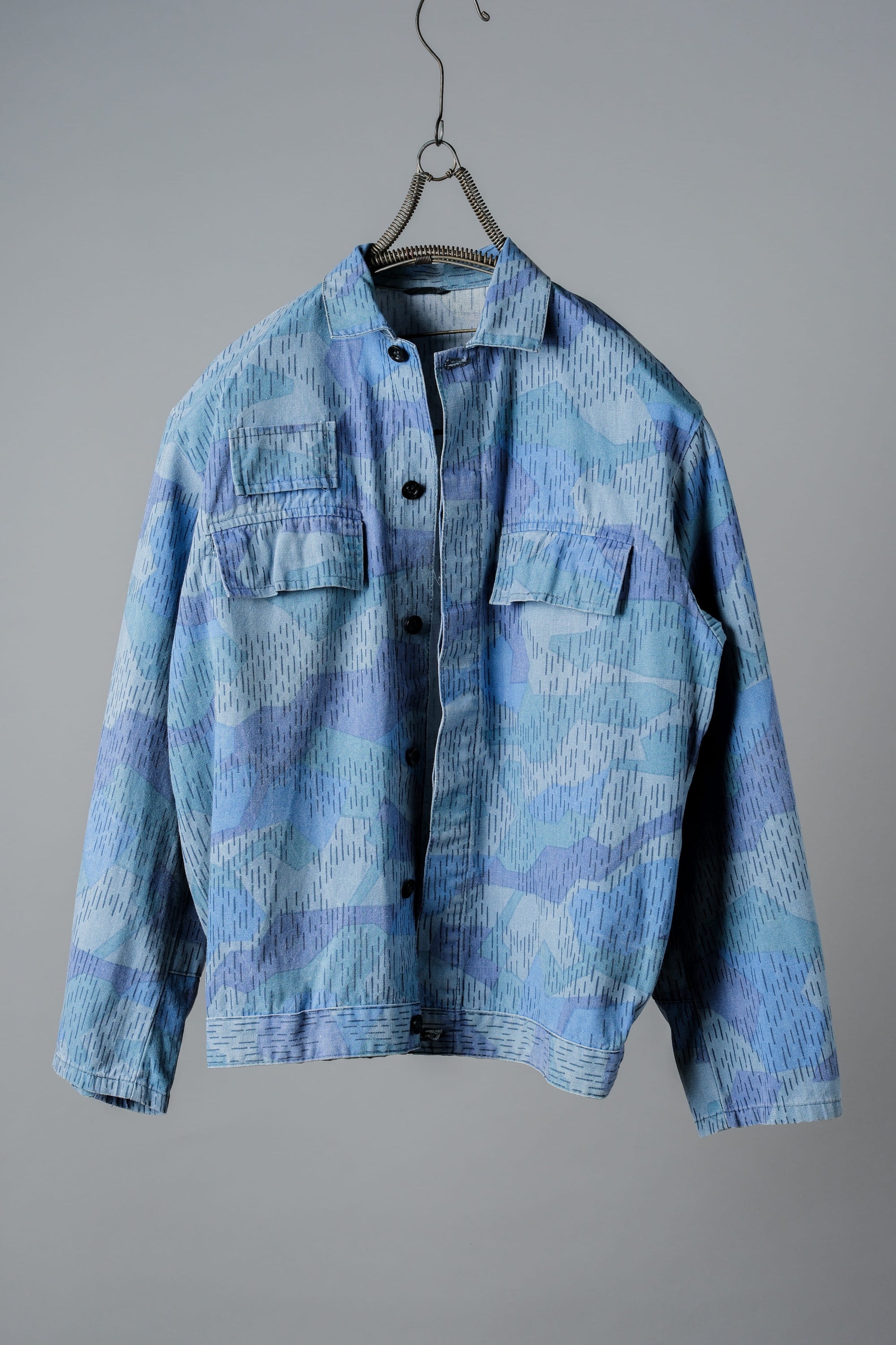 ［~80's］Czechoslovakian People's Militias & Fire Brigade Blue Splinter Pattern Camouflage Jacket