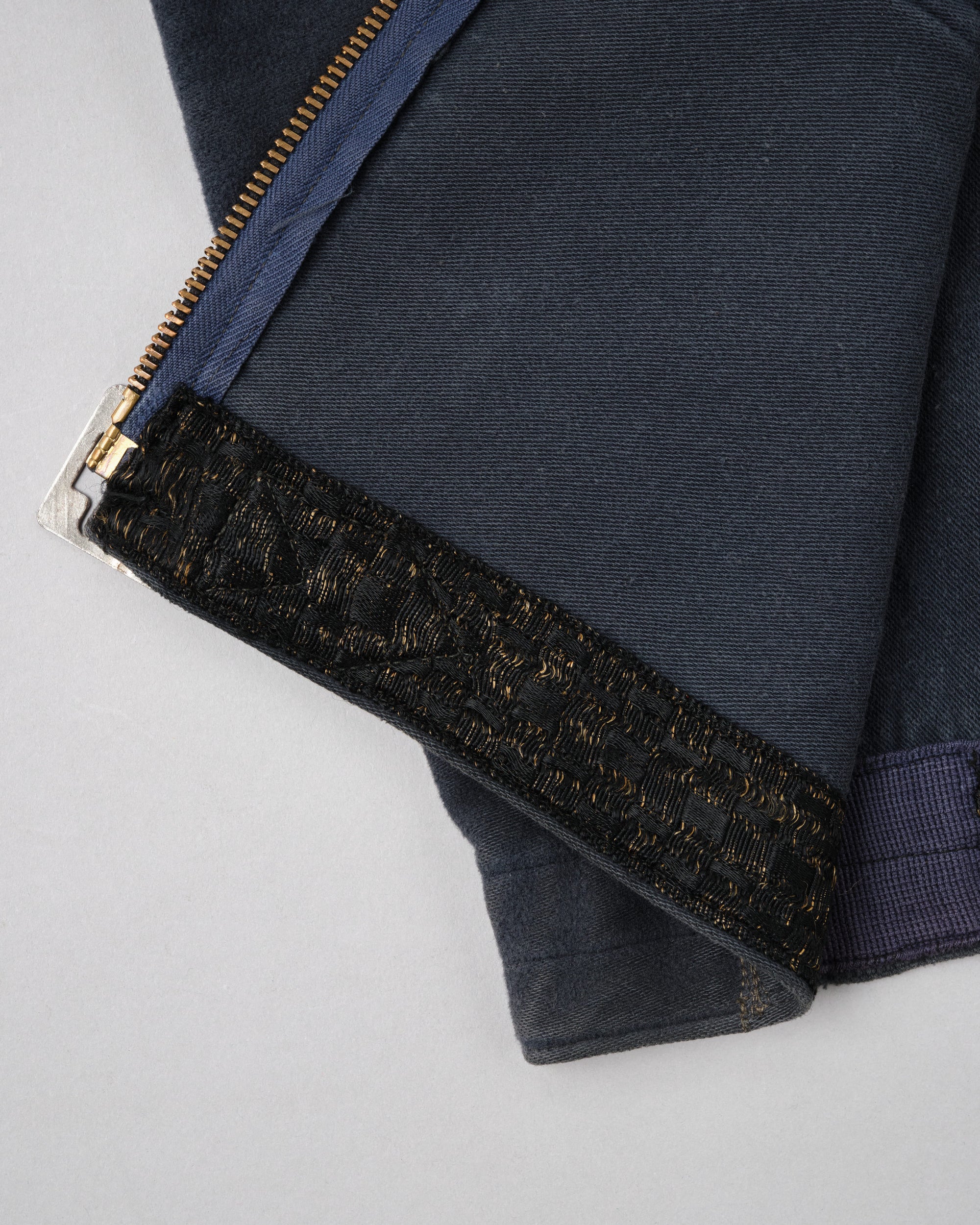 【~40's】French Vintage Dark Navy Peachskin Cyclist Jacket