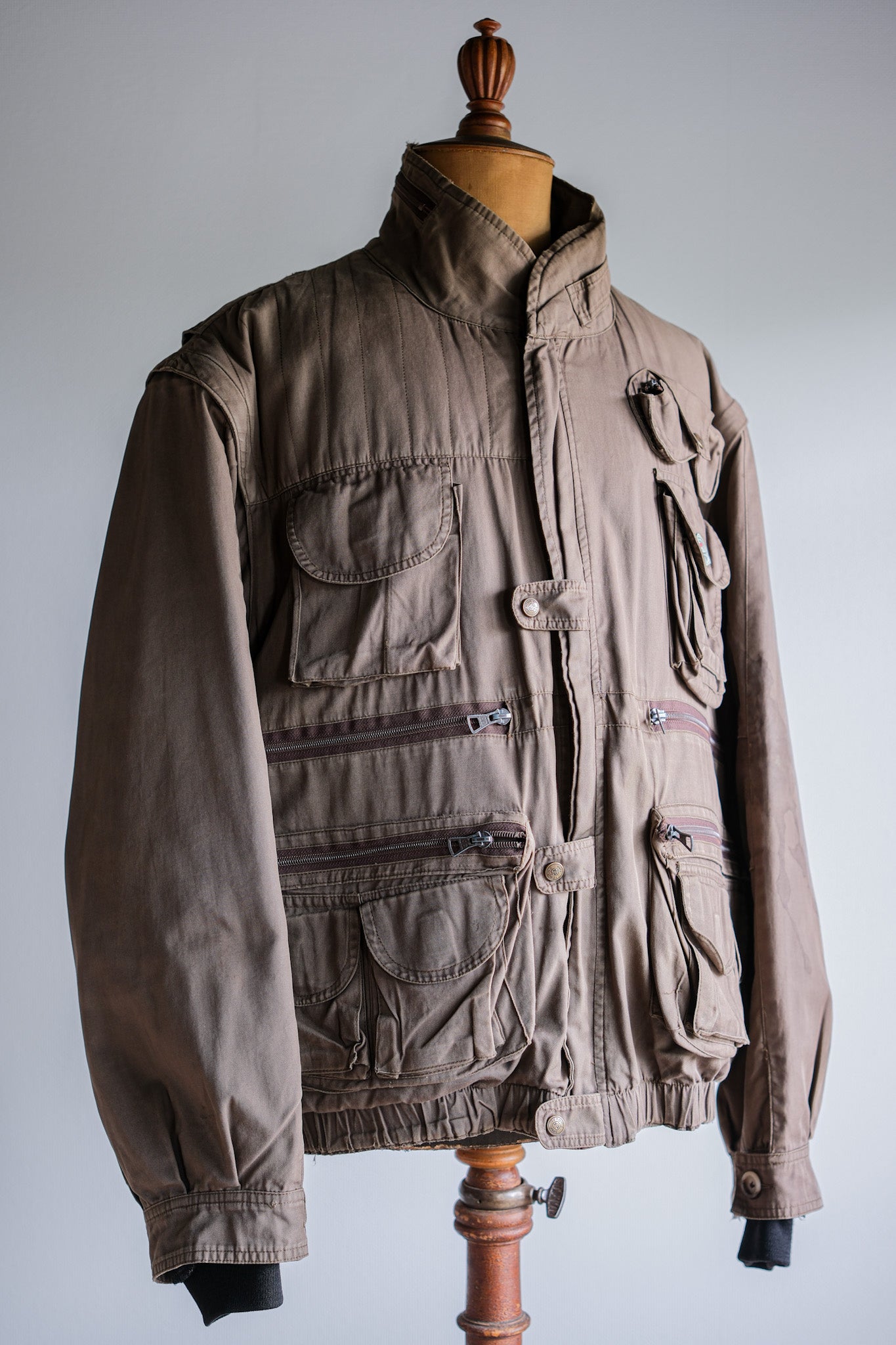 ［~90's］Old Renoma Paris Detachable Sleeve Multi Pocket Jacket With Liner