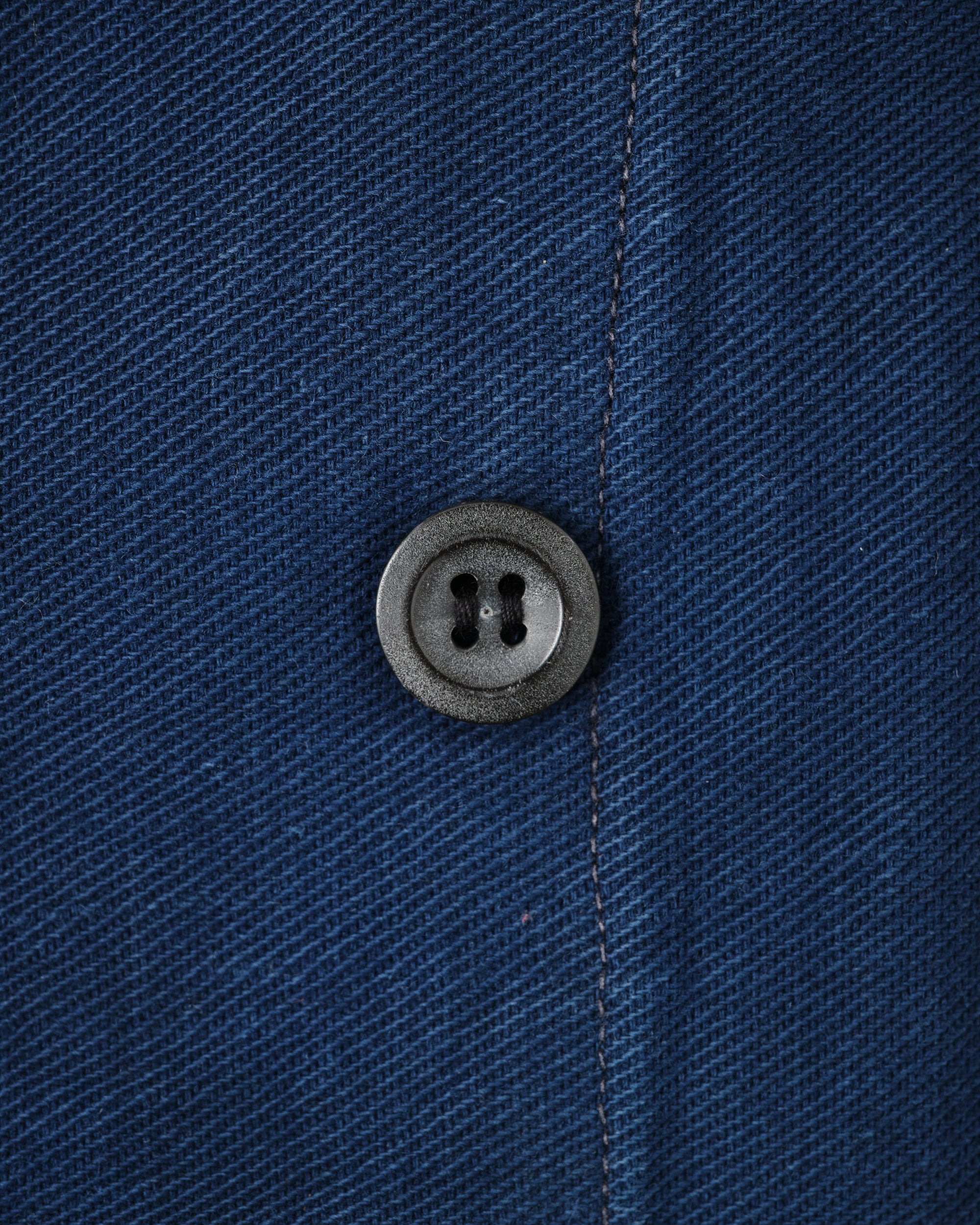 ［~30's］French Vintage Deep Blue Cotton Thin Twill Double Breasted Work Jacket "12 Buttons" "Homemade"