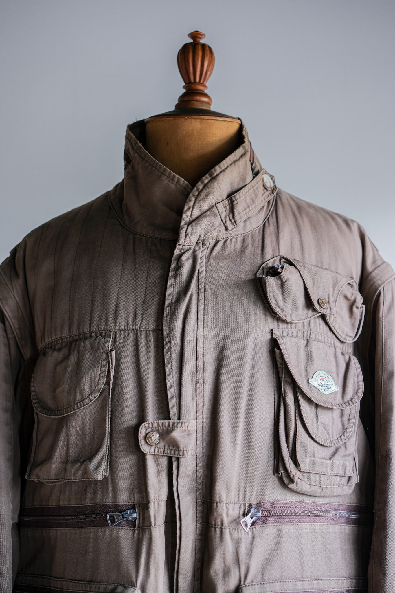 ［~90's］Old Renoma Paris Detachable Sleeve Multi Pocket Jacket With Liner