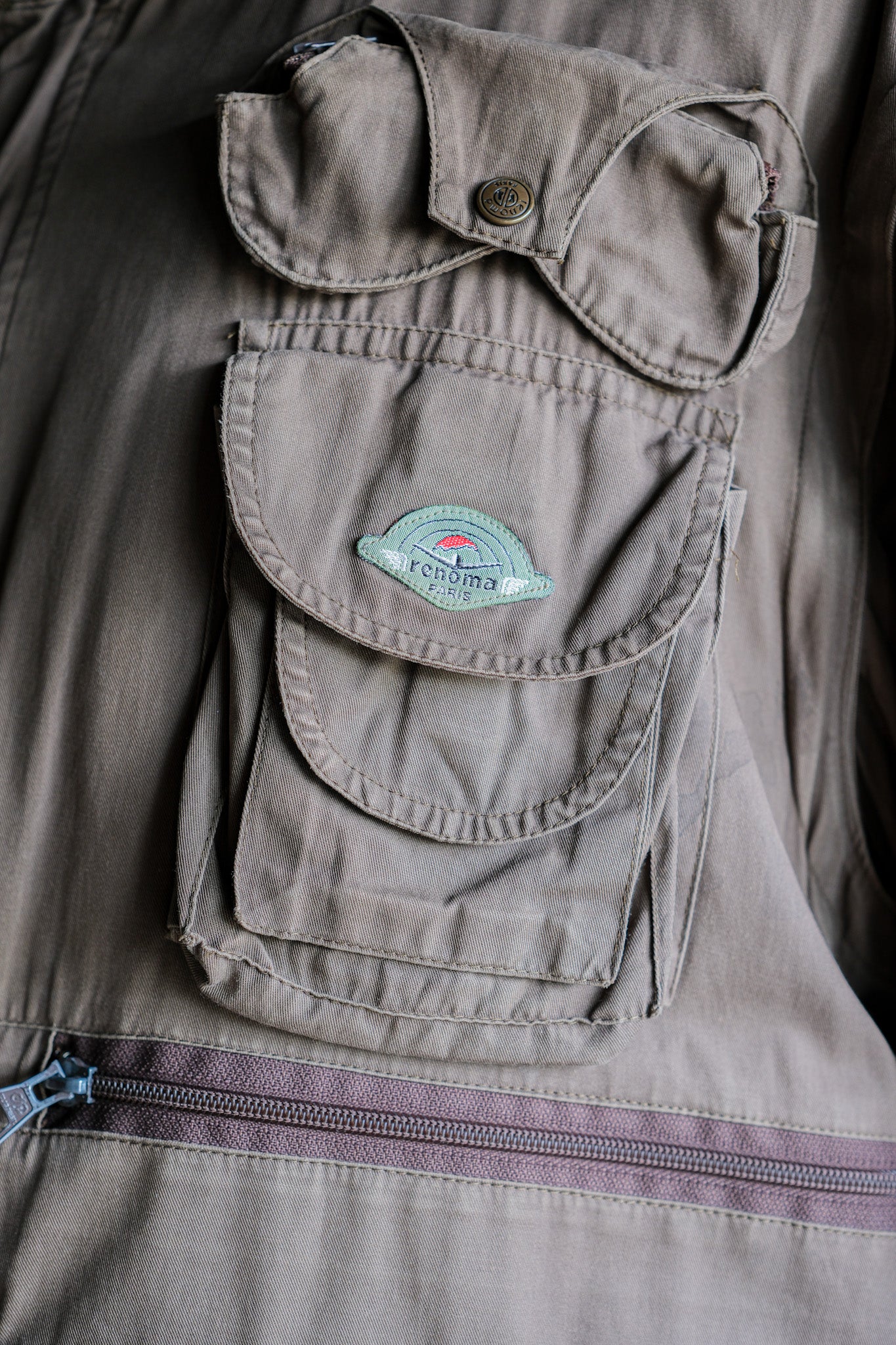 ［~90's］Old Renoma Paris Detachable Sleeve Multi Pocket Jacket With Liner