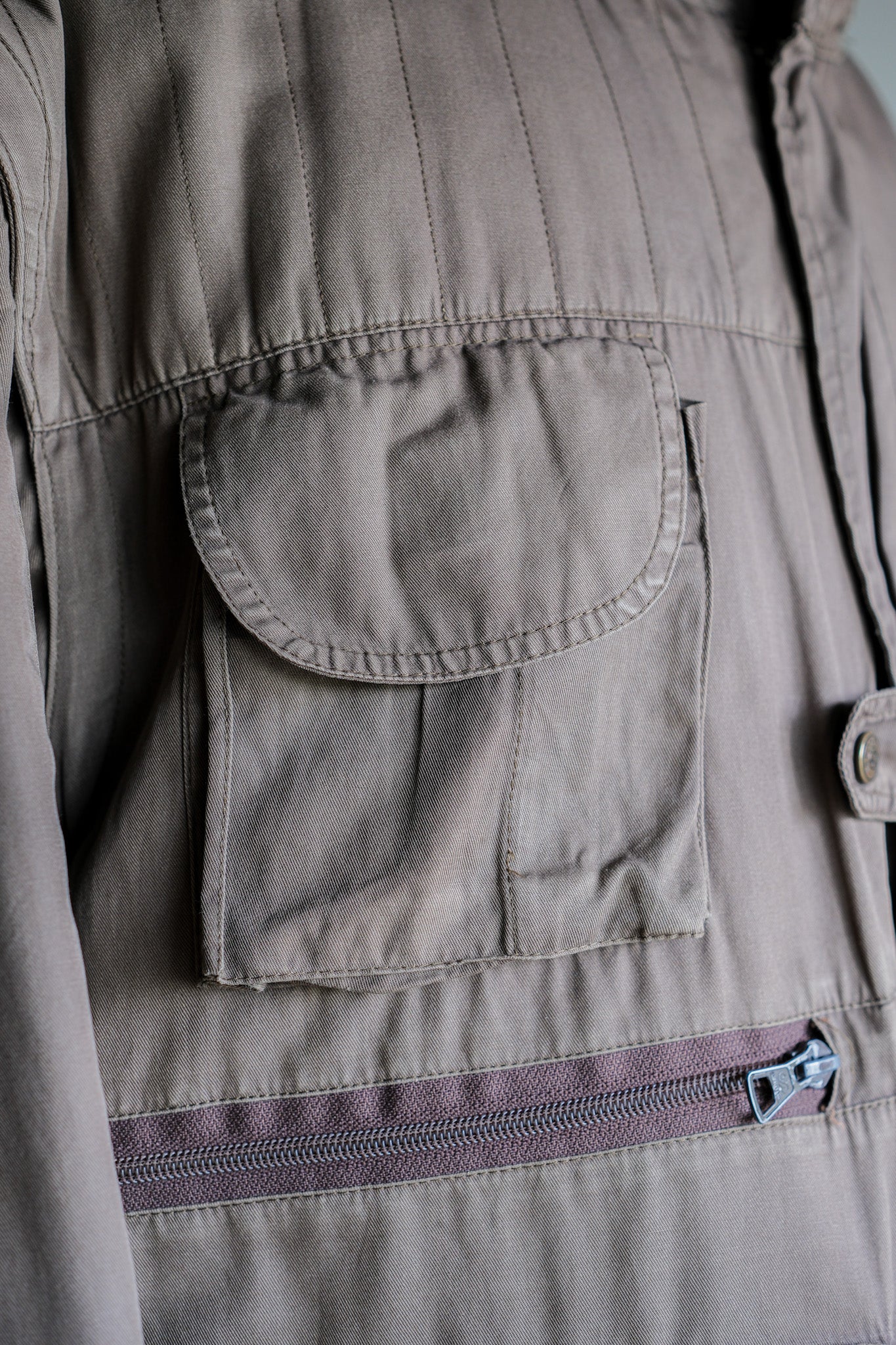 [~90's] Old Renoma Paris Detachable Sleeve Multi Pocket Jacket With Liner