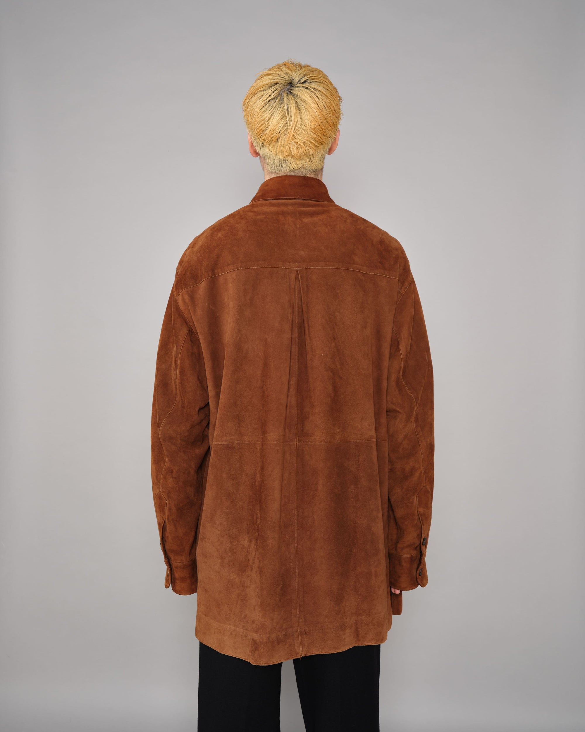 ［~90’s］Old SULKA Brown Suede Leather Shirt Jacket Size.42