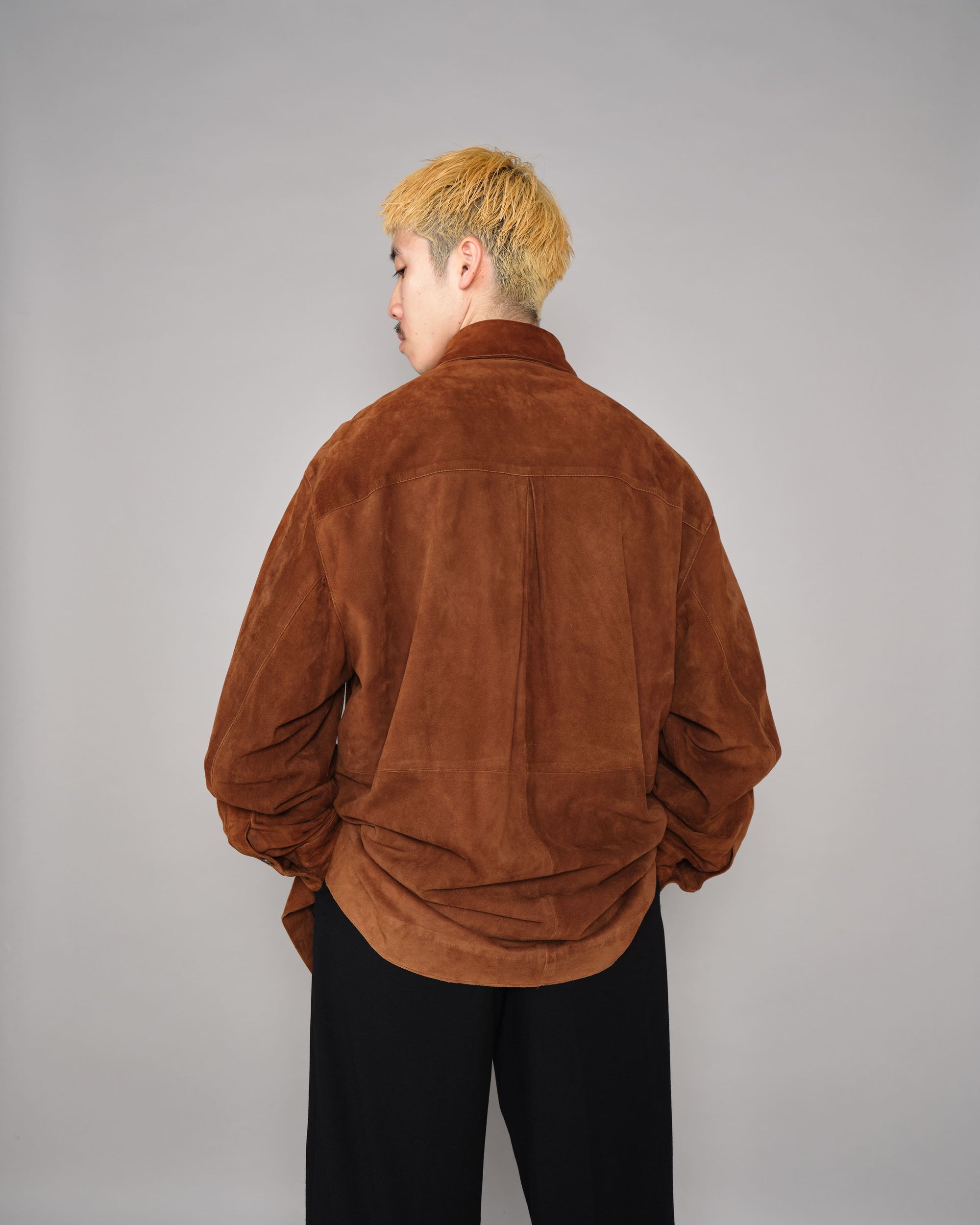 ［~90’s］Old SULKA Brown Suede Leather Shirt Jacket Size.42