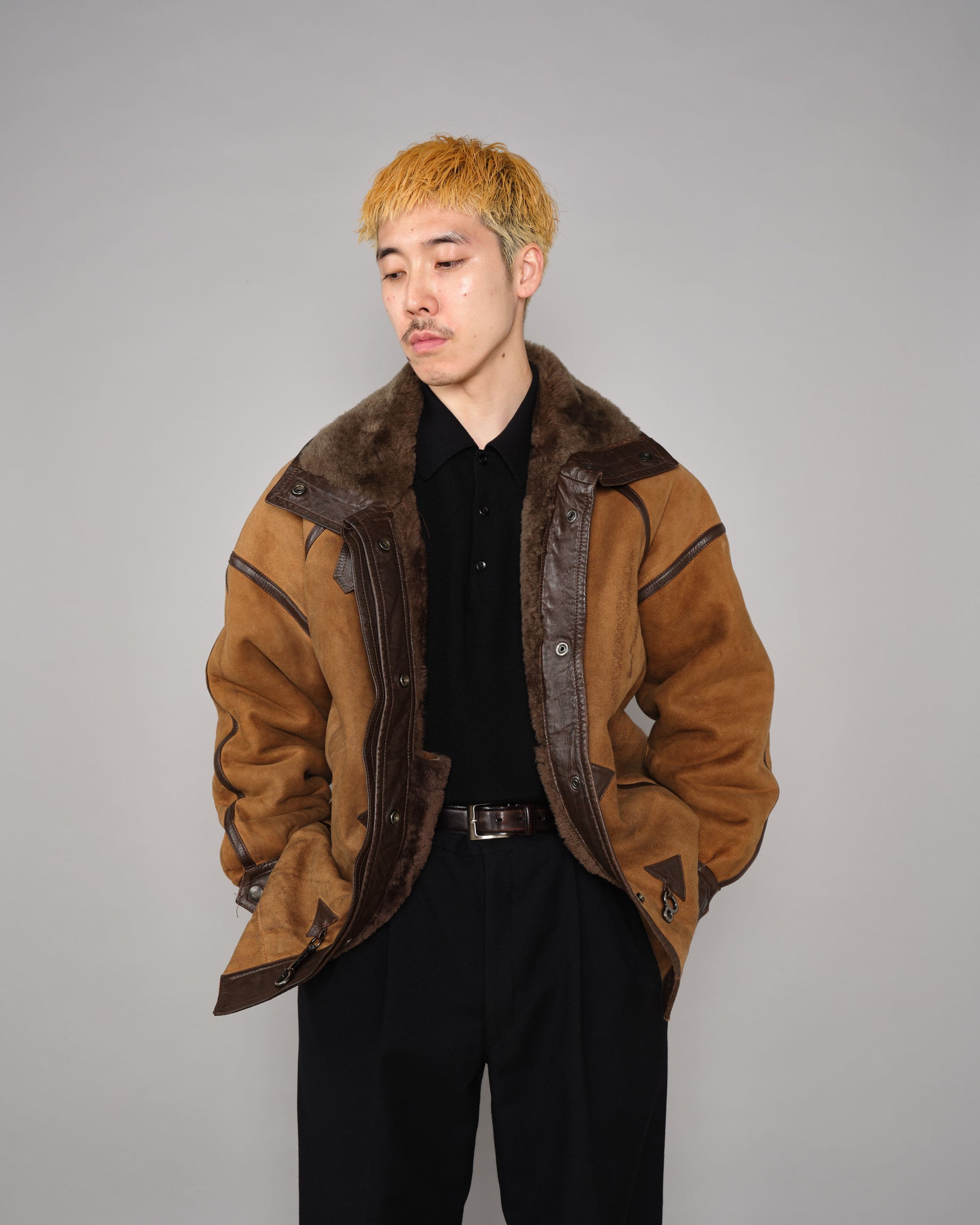 ［~90's］Old Yves Saint Laurent Shearling Jacket "Fourrures"