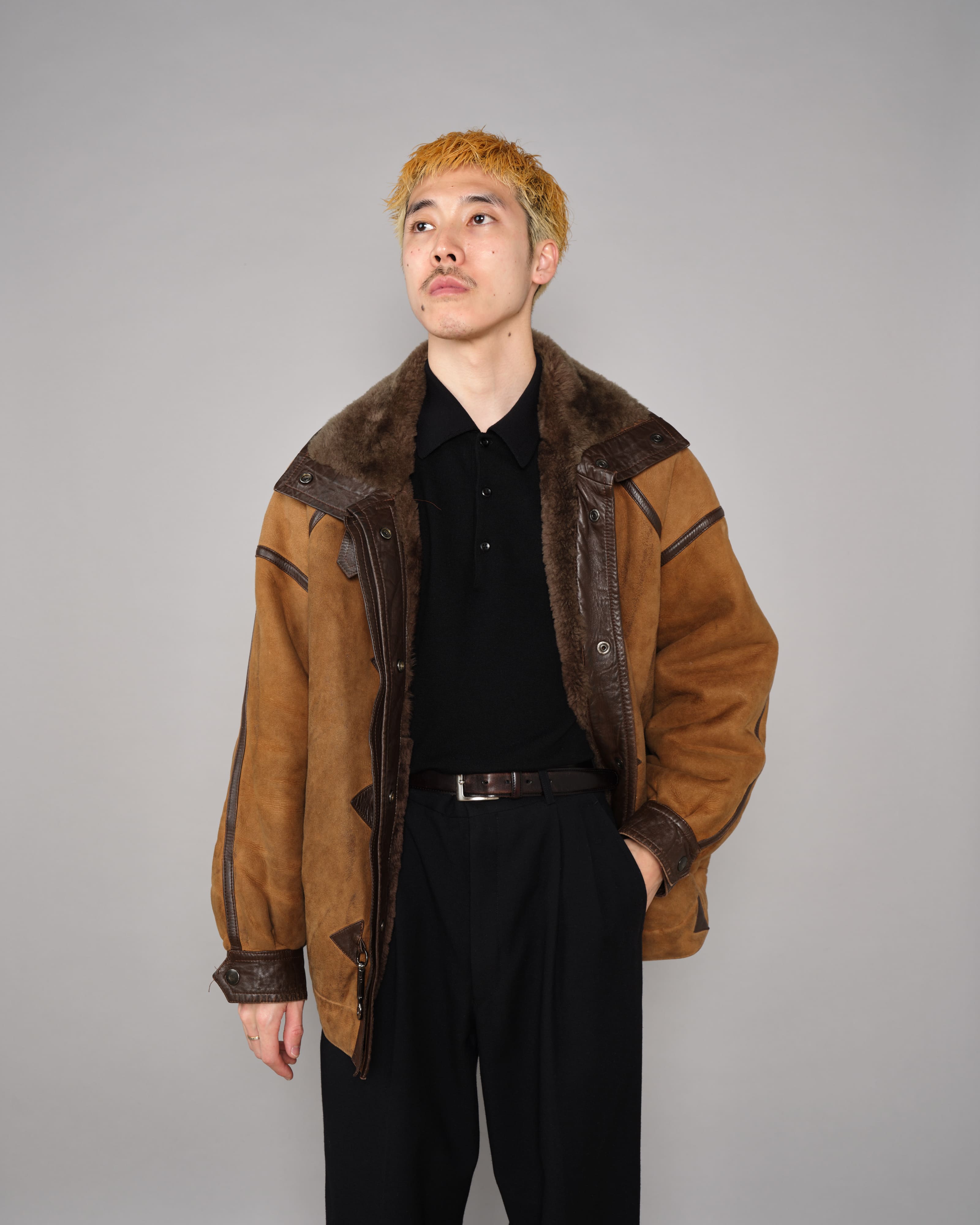 【~90's】Old Yves Saint Laurent Shearling Jacket "Fourrures"