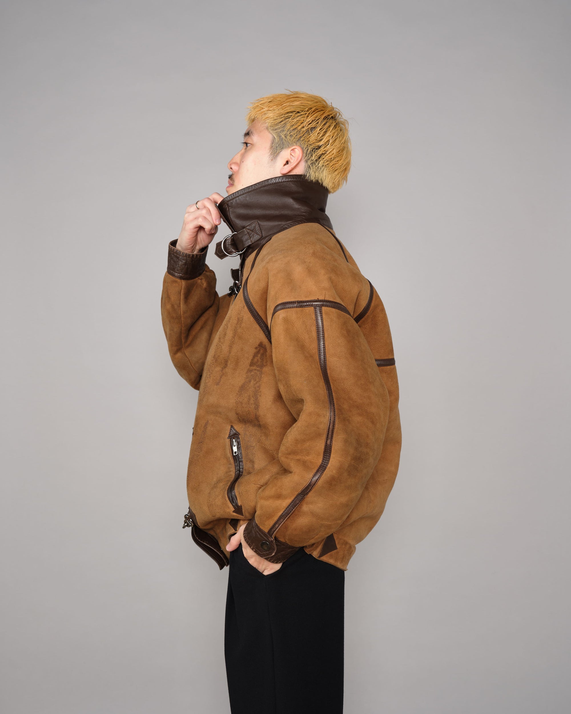 ［~90's］Old Yves Saint Laurent Shearling Jacket "Fourrures"