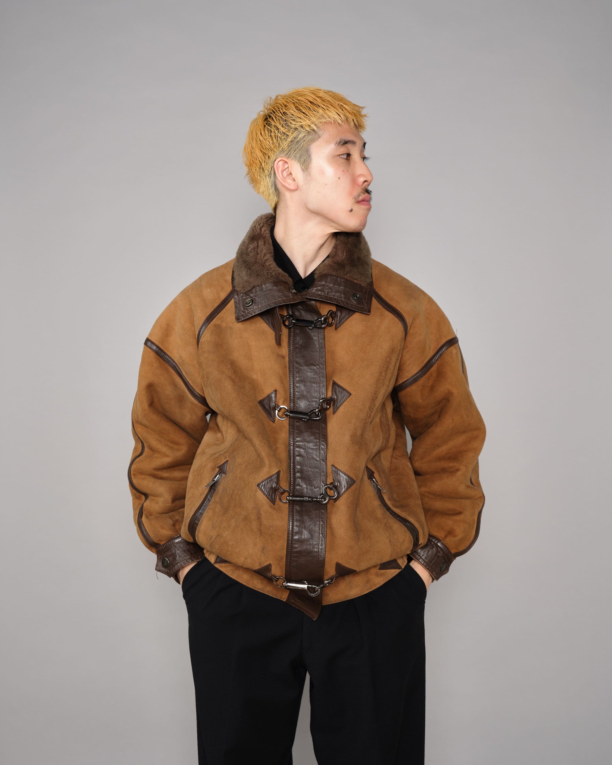 ［~90's］Old Yves Saint Laurent Shearling Jacket "Fourrures"