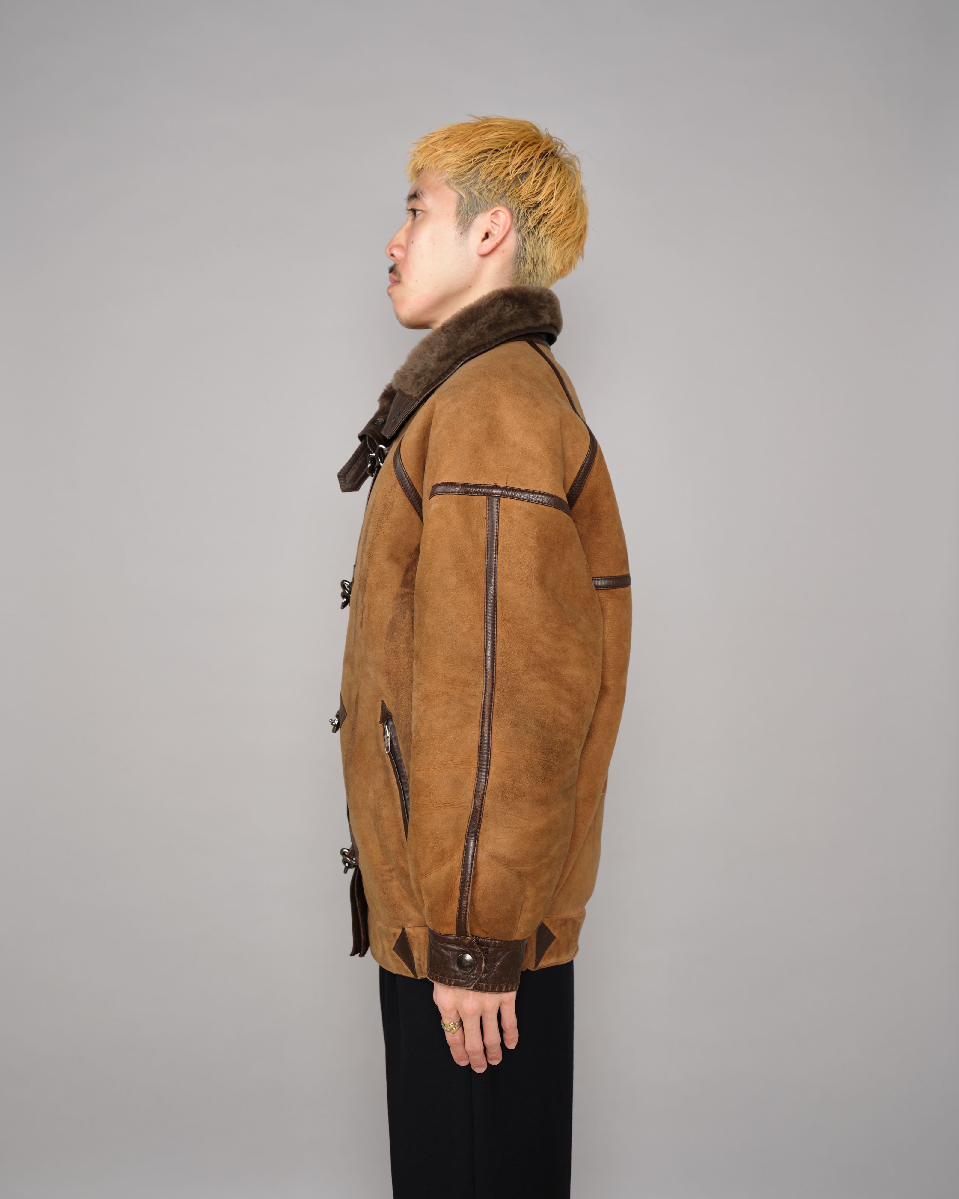 【~90's】Old Yves Saint Laurent Shearling Jacket "Fourrures"