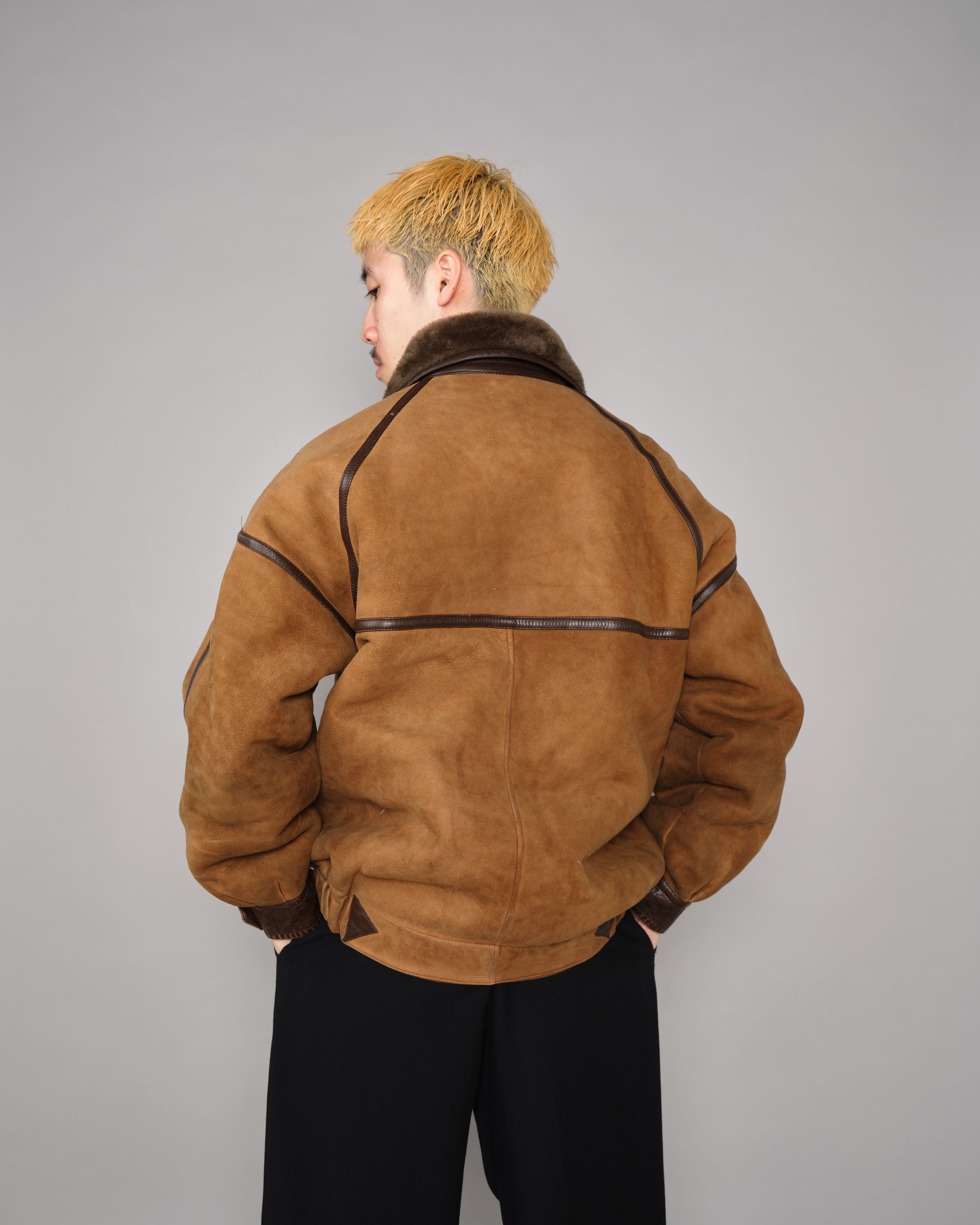 【~90's】Old Yves Saint Laurent Shearling Jacket "Fourrures"