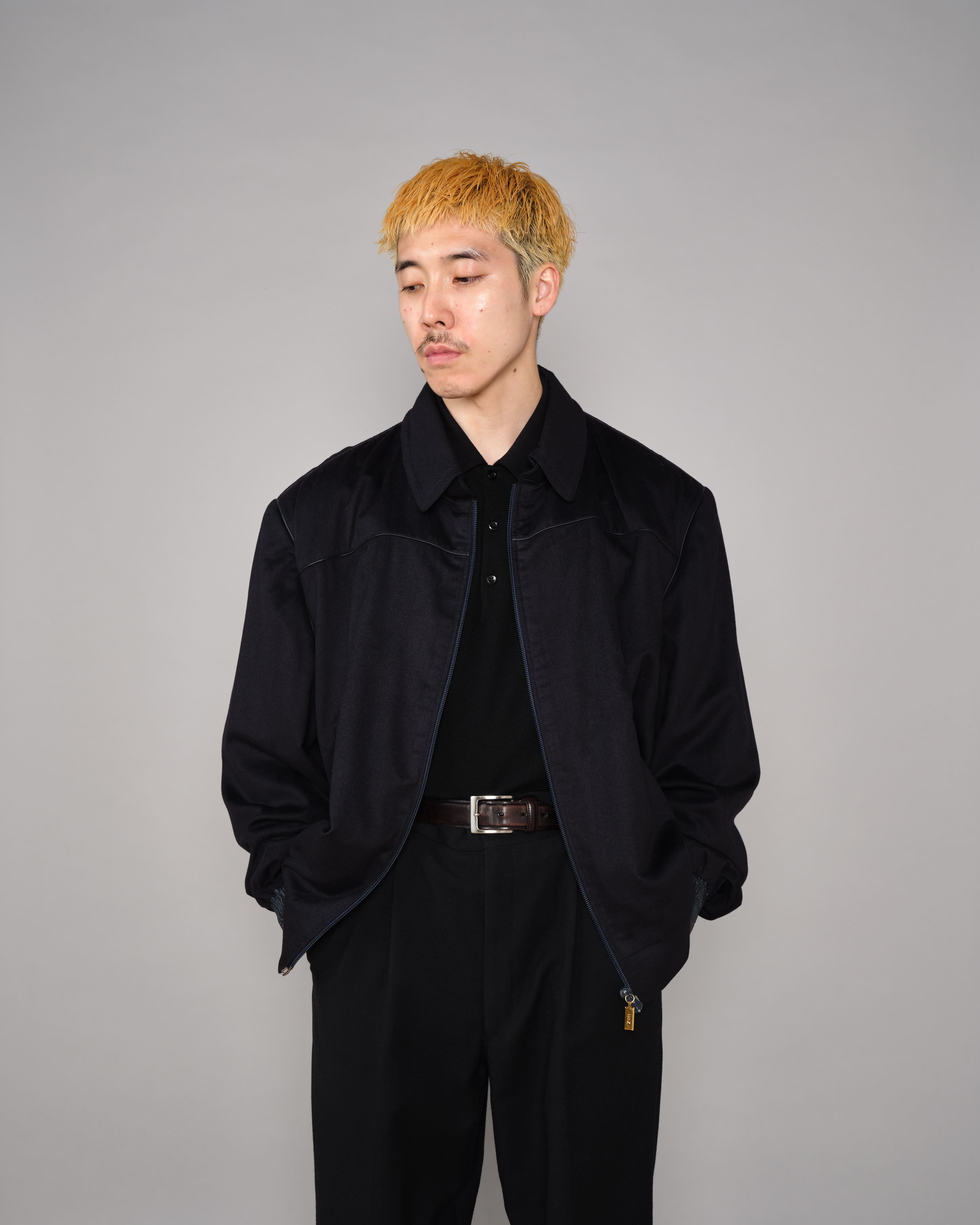 90's】Old ZILLI Cashmere Silk Zip Up Blouson Size.54