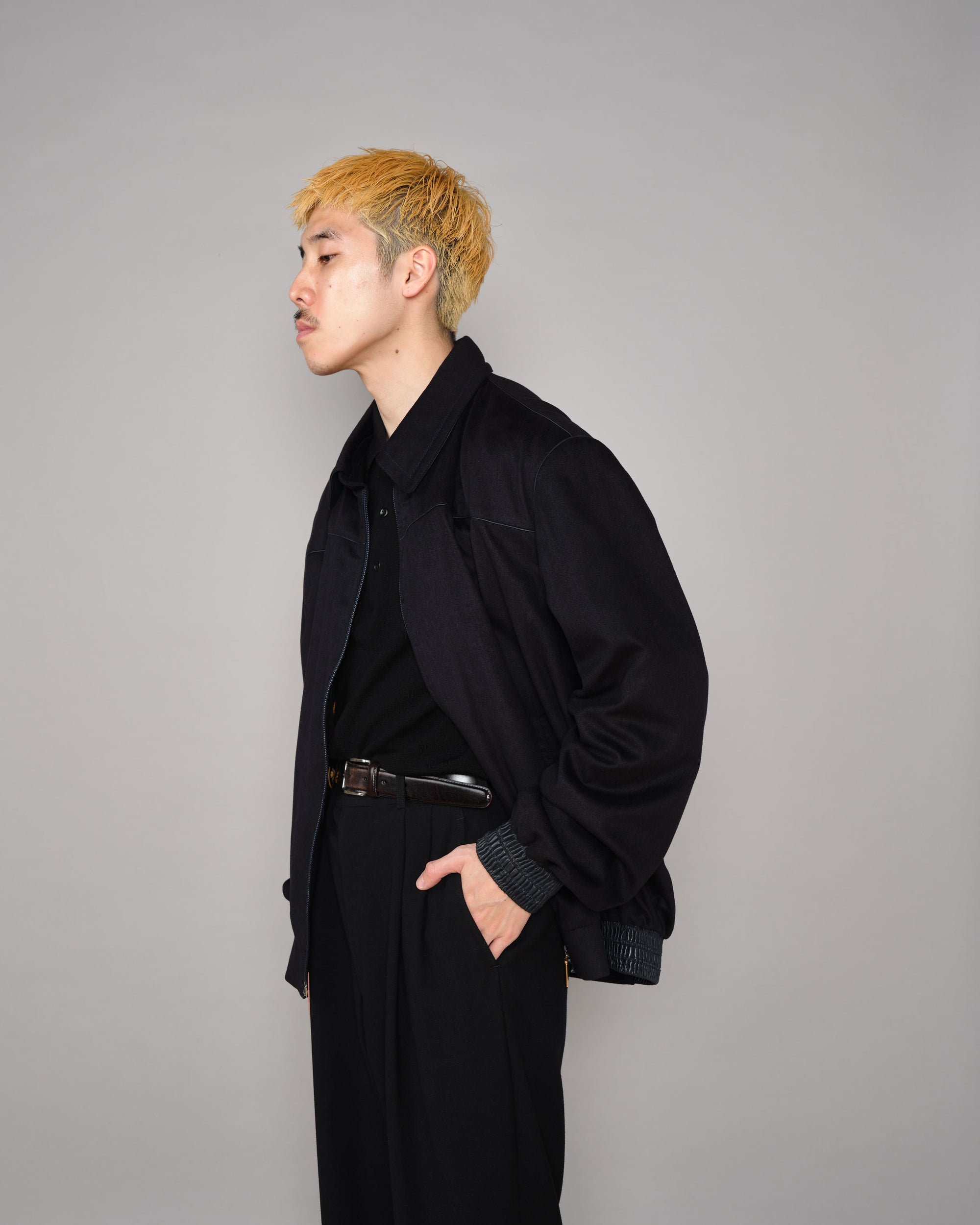 ［~90's］Old ZILLI Cashmere Silk Zip Up Blouson Size.54